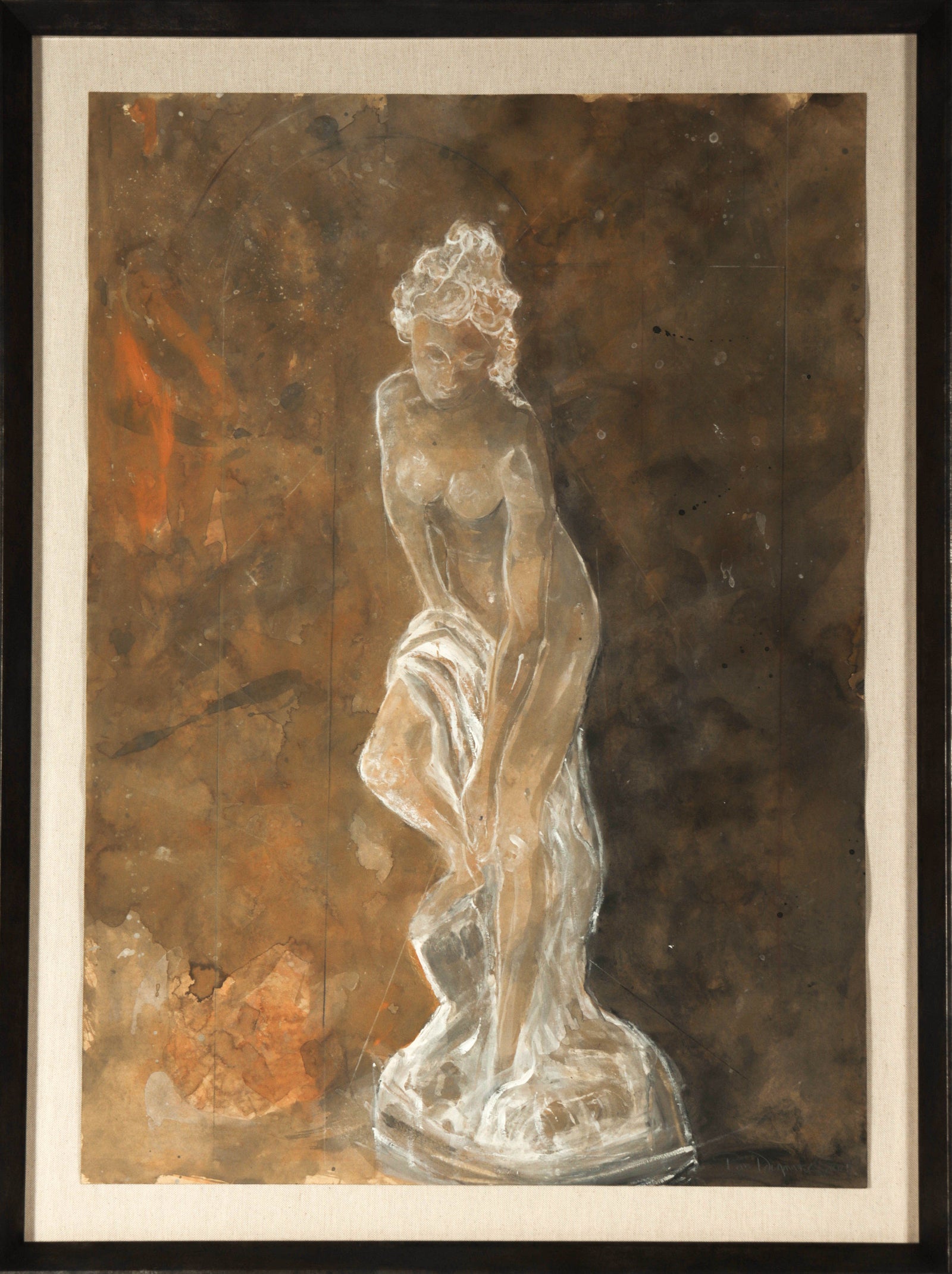 <i>Greco-Roman Figure III</i> <br>2025 Gouache, Chalk & Charcoal <br><br>#C9139