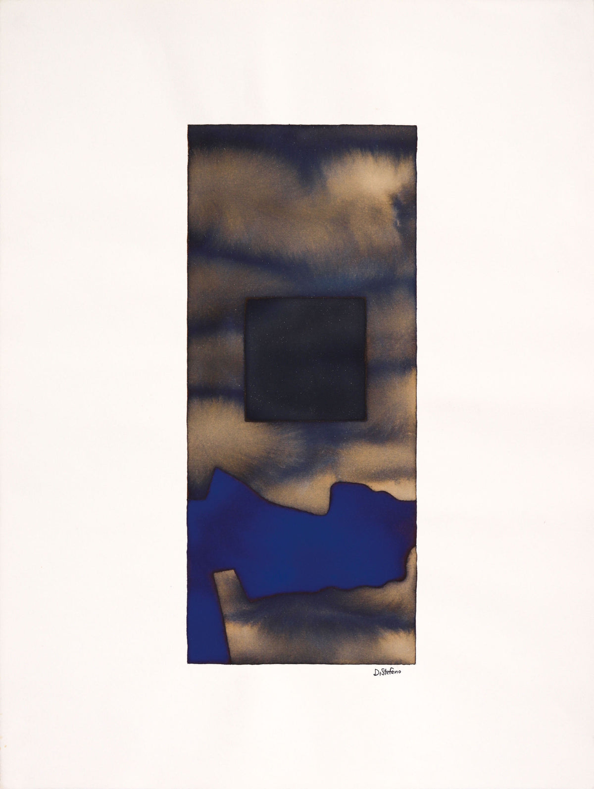 Stormy Geometric Abstract <br>1971 Mixed Media <br><br>#C9166