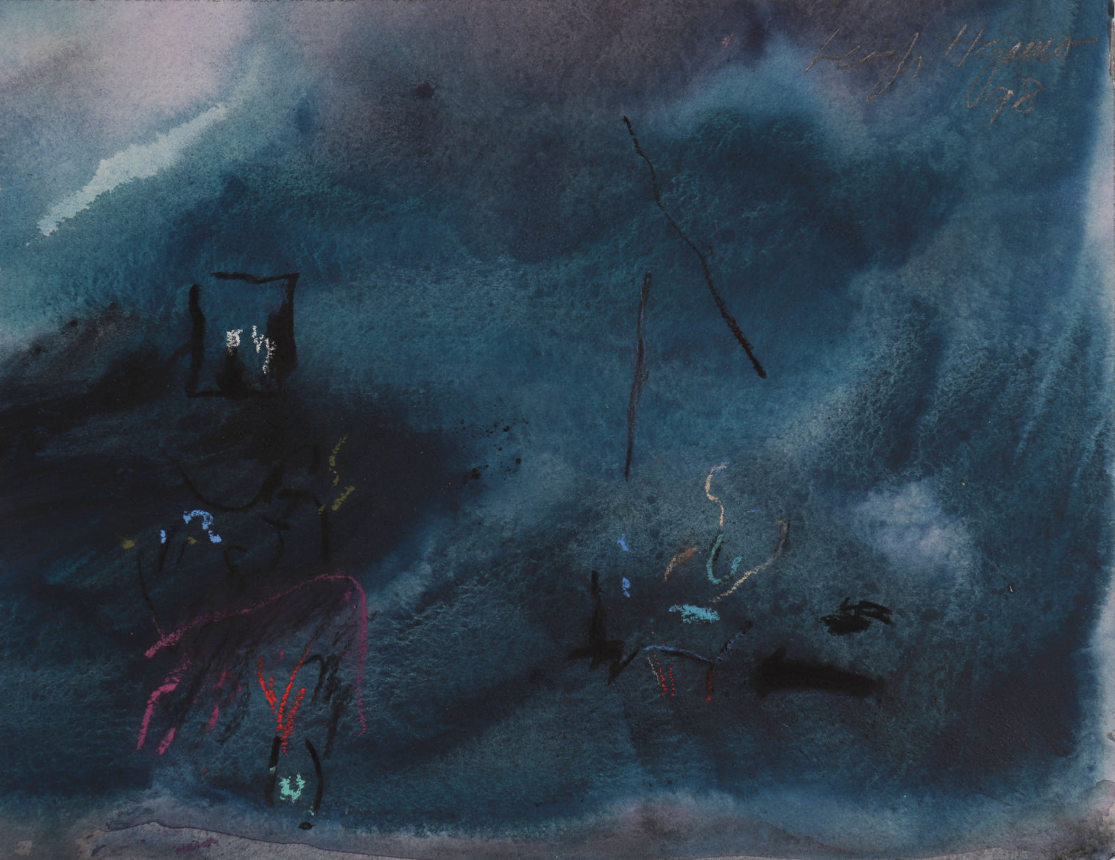 Moody Abstraction <br> 1998 Mixed Media <br> <br>#C9196