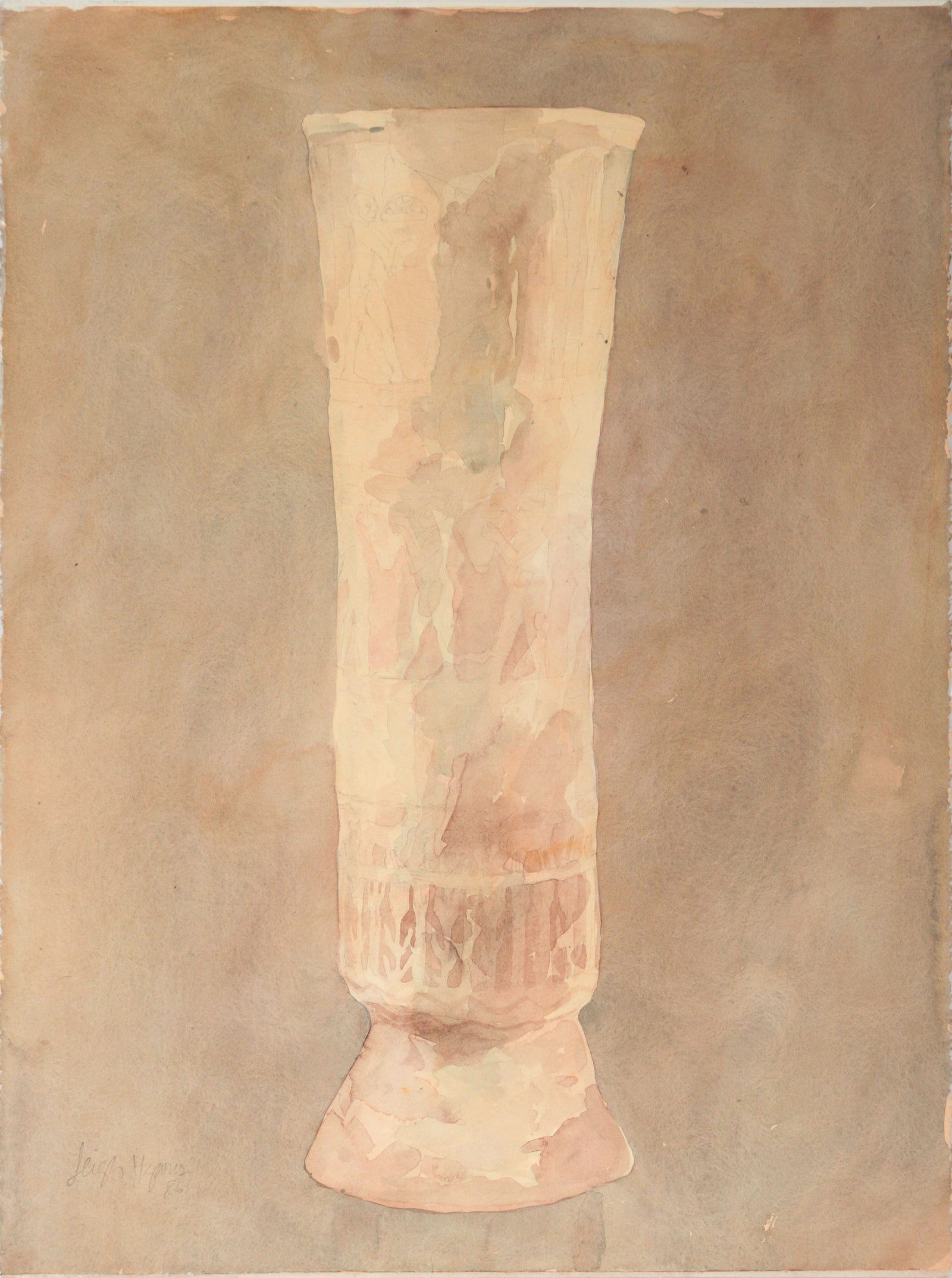 <I>Uruk Vase </I> <br>1986 Watercolor <br><br>#C9318