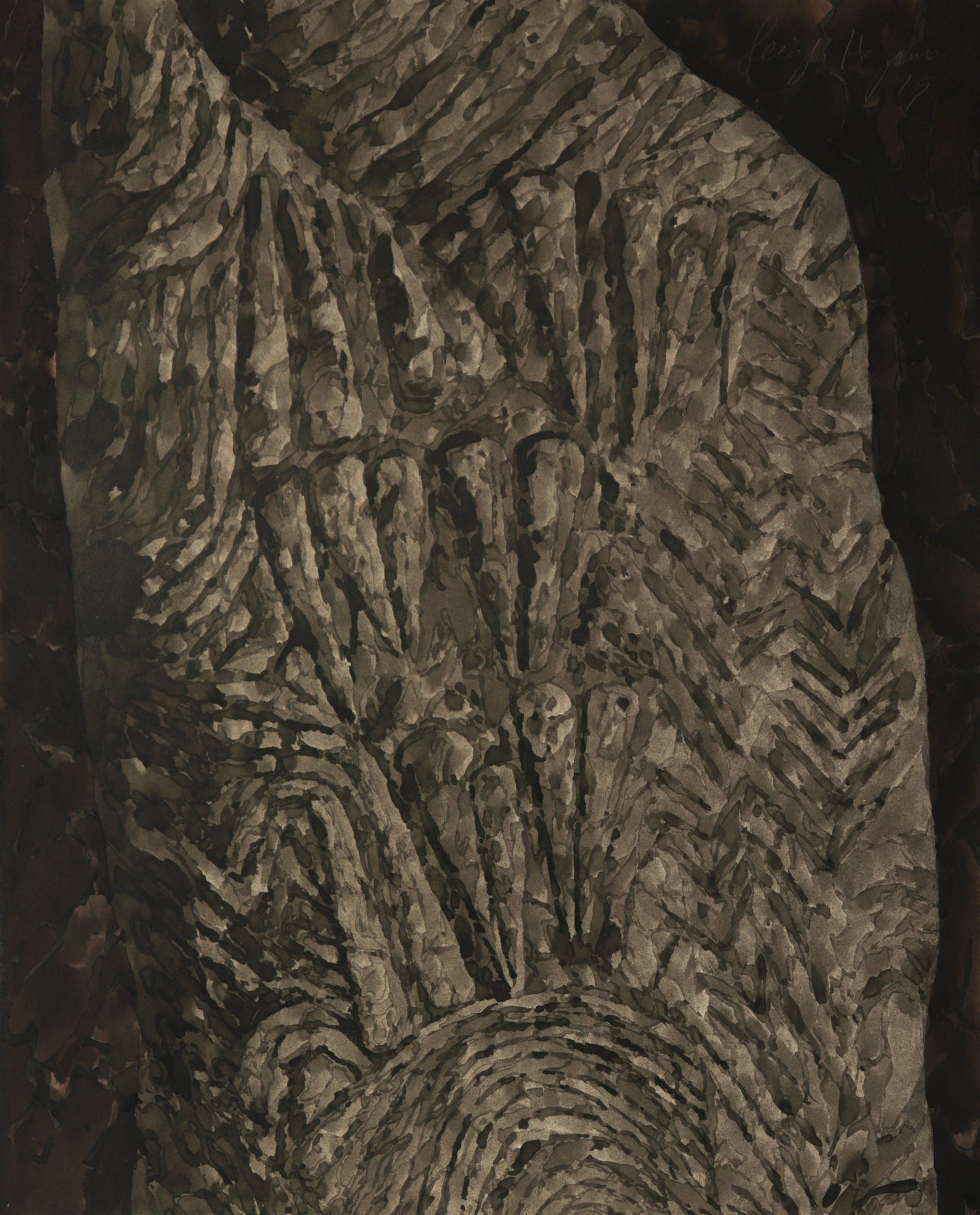 <I>Carved Stone</I> <br>1979 Watercolor & Ink <br><br>#C9325