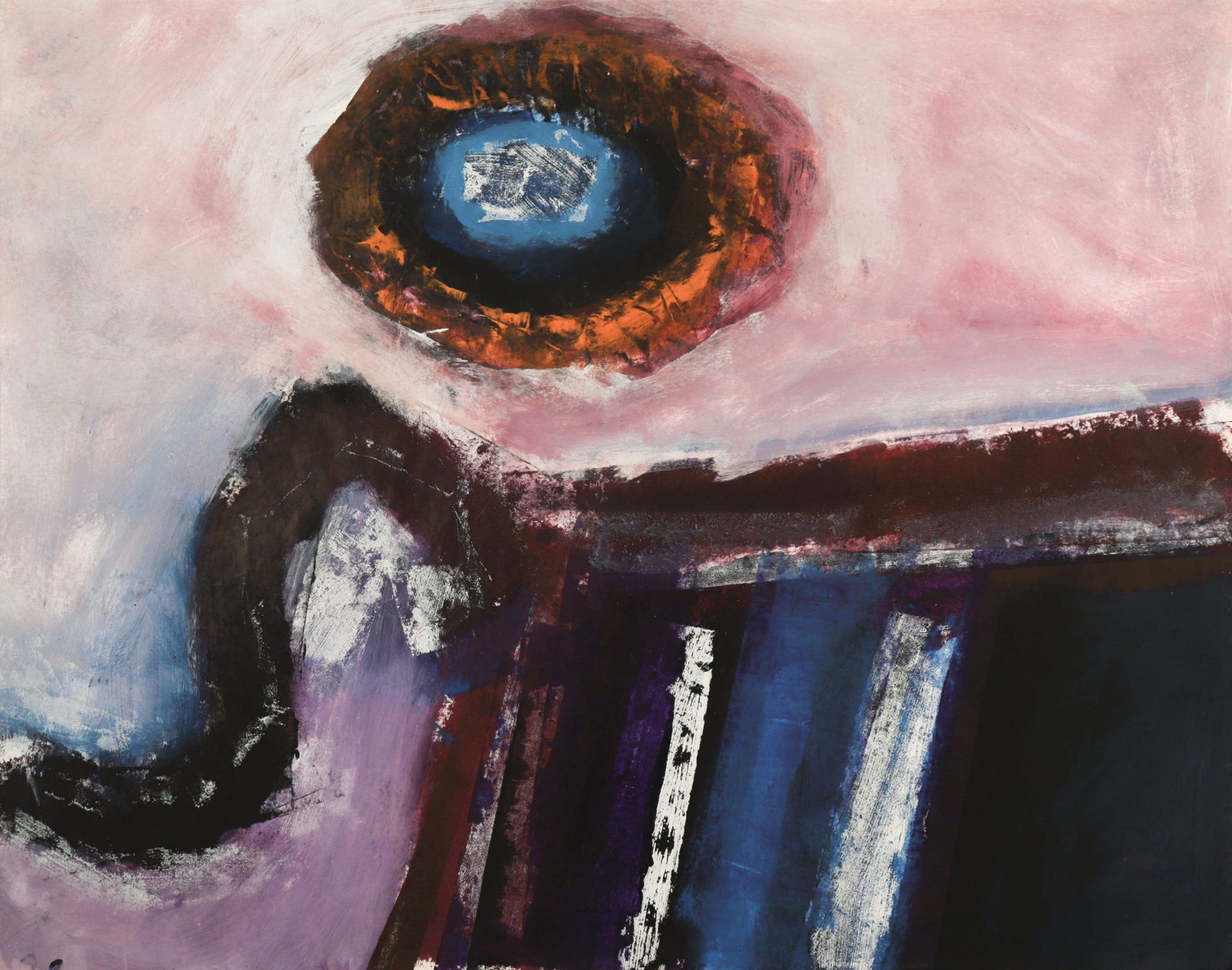 Painterly Geometric Absraction <br>Mid Century Acrylic <br><br>#C9338