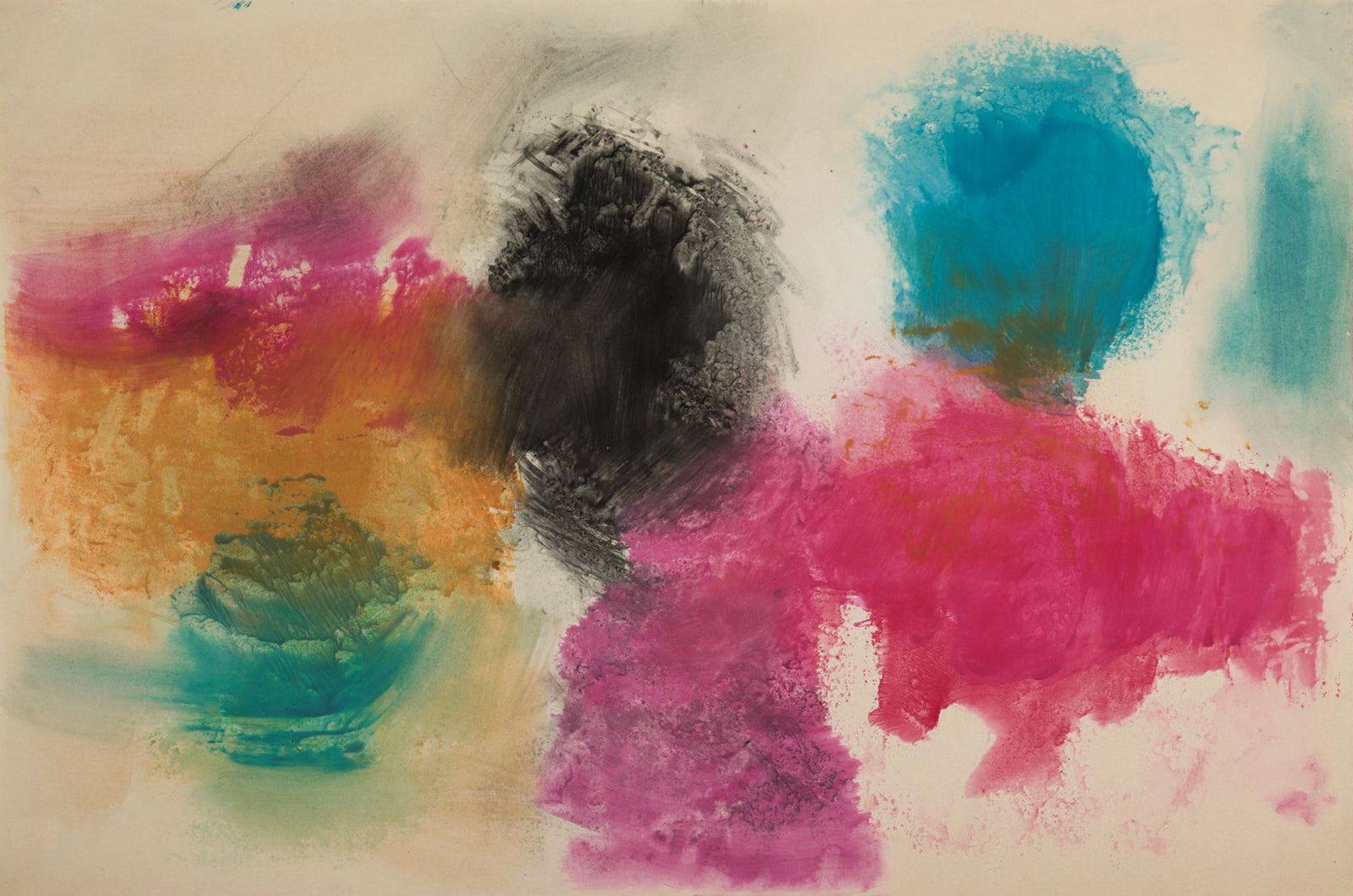 Loose Colorful Forms <br>Mid Century Acrylic <br><br>#C9340