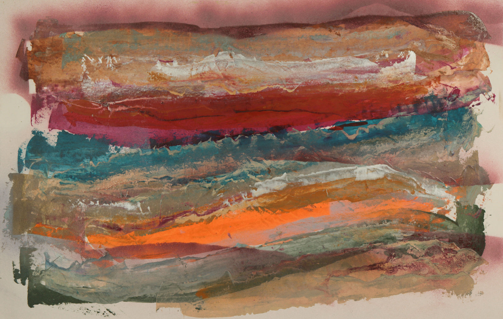 Warm Abstracted Sunset <br>1986 Acrylic <br><br>#C9343