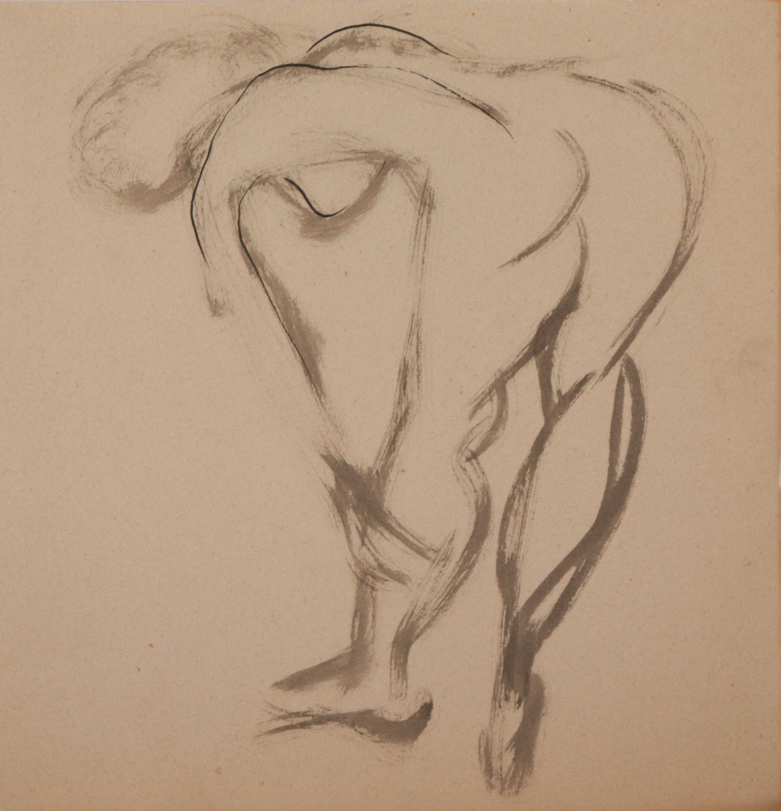 Muted Female Nude <br>1940-60s Ink <br><br>C9409