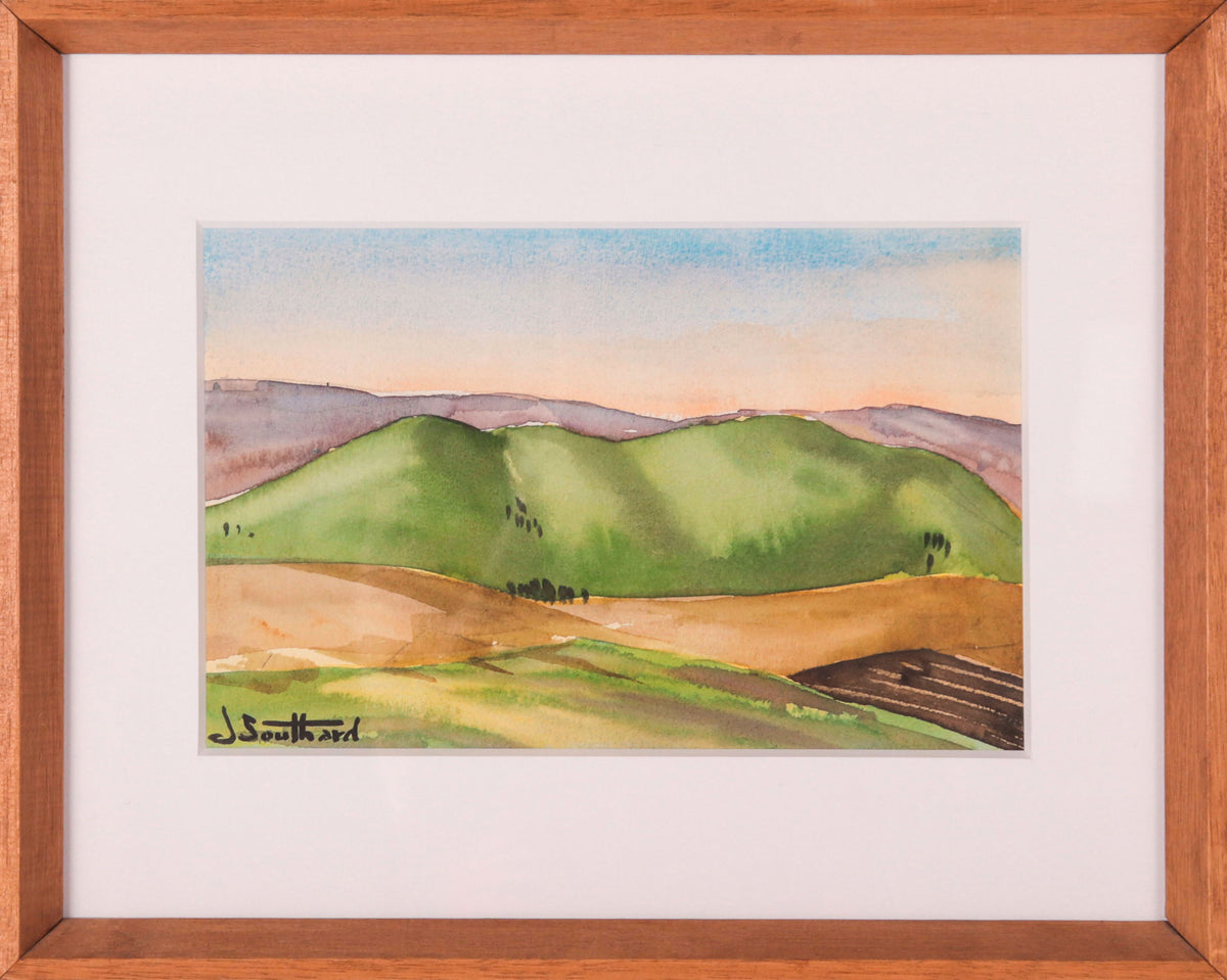 Dreamy California Hills <br>Mid Century Watercolor <br><br>#C9484