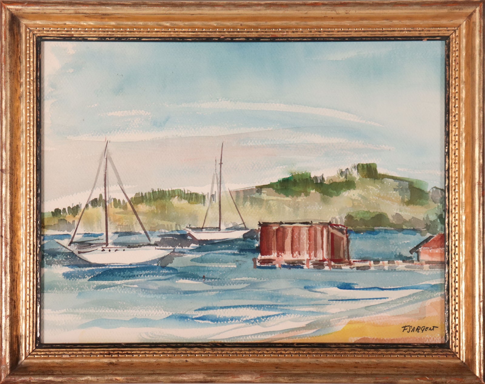 The San Francisco Bay <br>20th Century Watercolor <br><br>#C9552