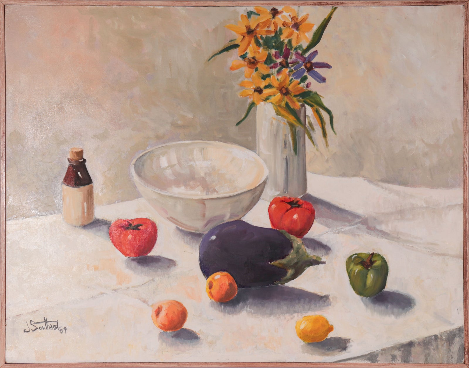 Still Life Lemons <br>1989 Oil <br><br>#C9590