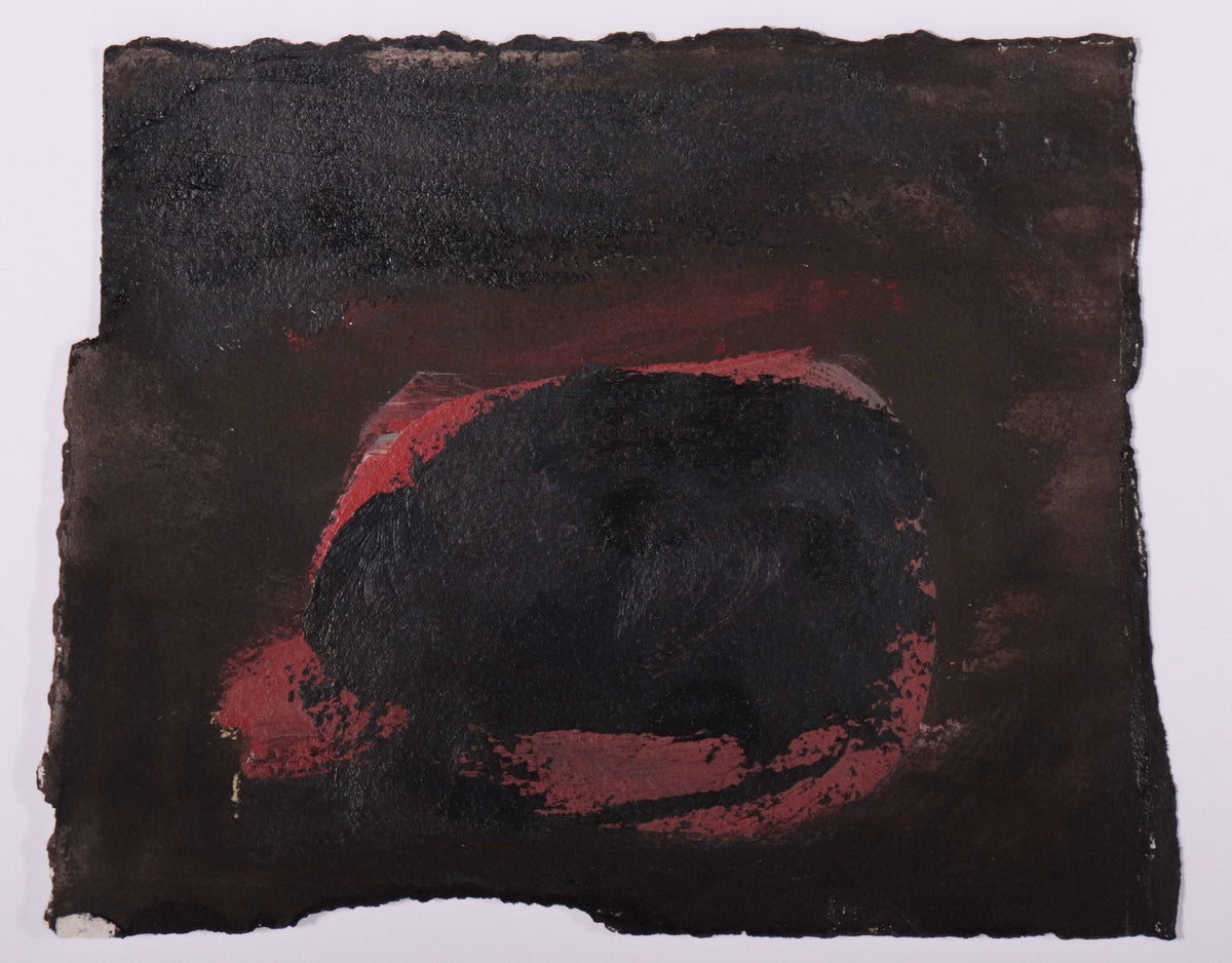 Deep Red &amp; Black Abstract <br>Mid Century Mixed Media <br><br>#C9690