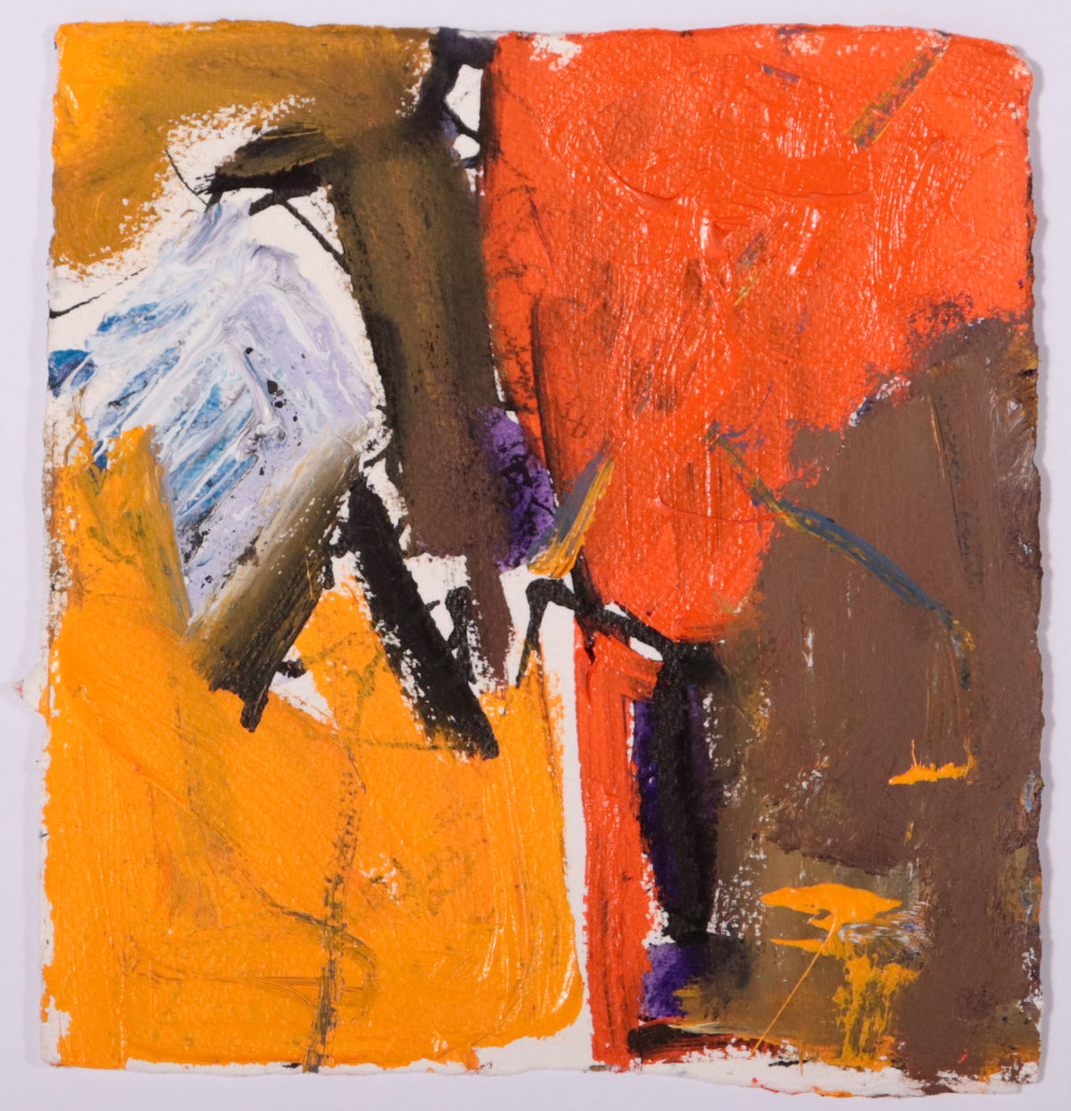 Bold Warm-Toned Abstract <br>20th Century Mixed Media <br><br>#C9691