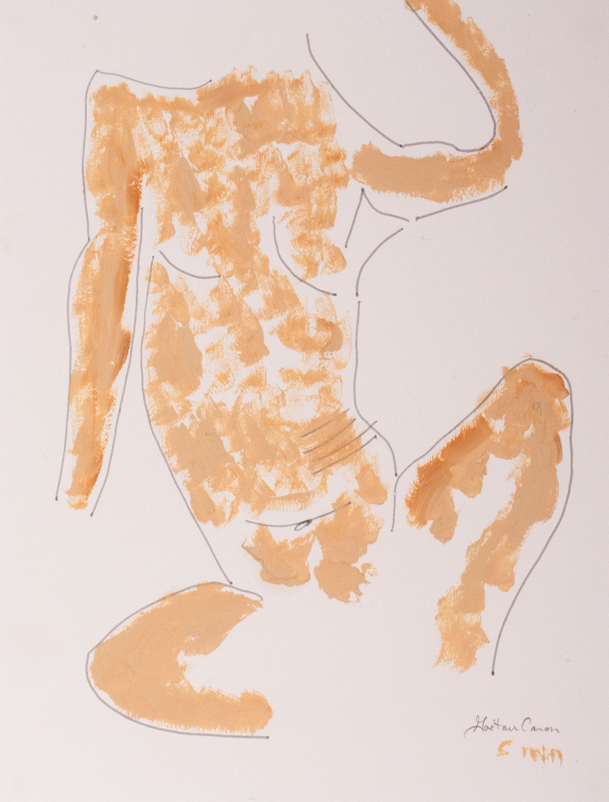 <i>Seated Nude</i> <br>2023 Oil &amp; Ink on Paper <br><br>#C9739
