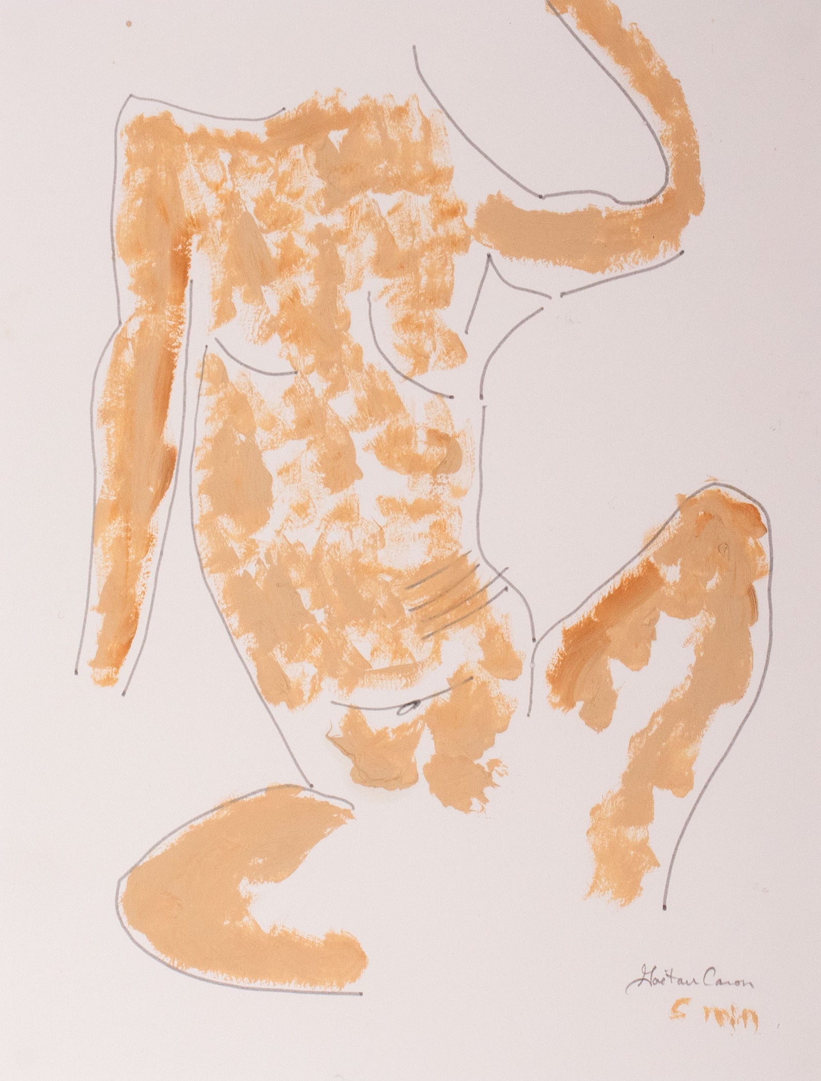 <i>Seated Nude</i> <br>2023 Oil & Ink on Paper <br><br>#C9739
