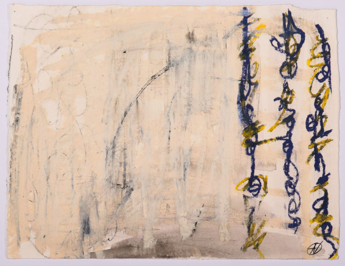 Calligraphic Abstraction <br>20th Century Mixed Media <br><br>#C9765