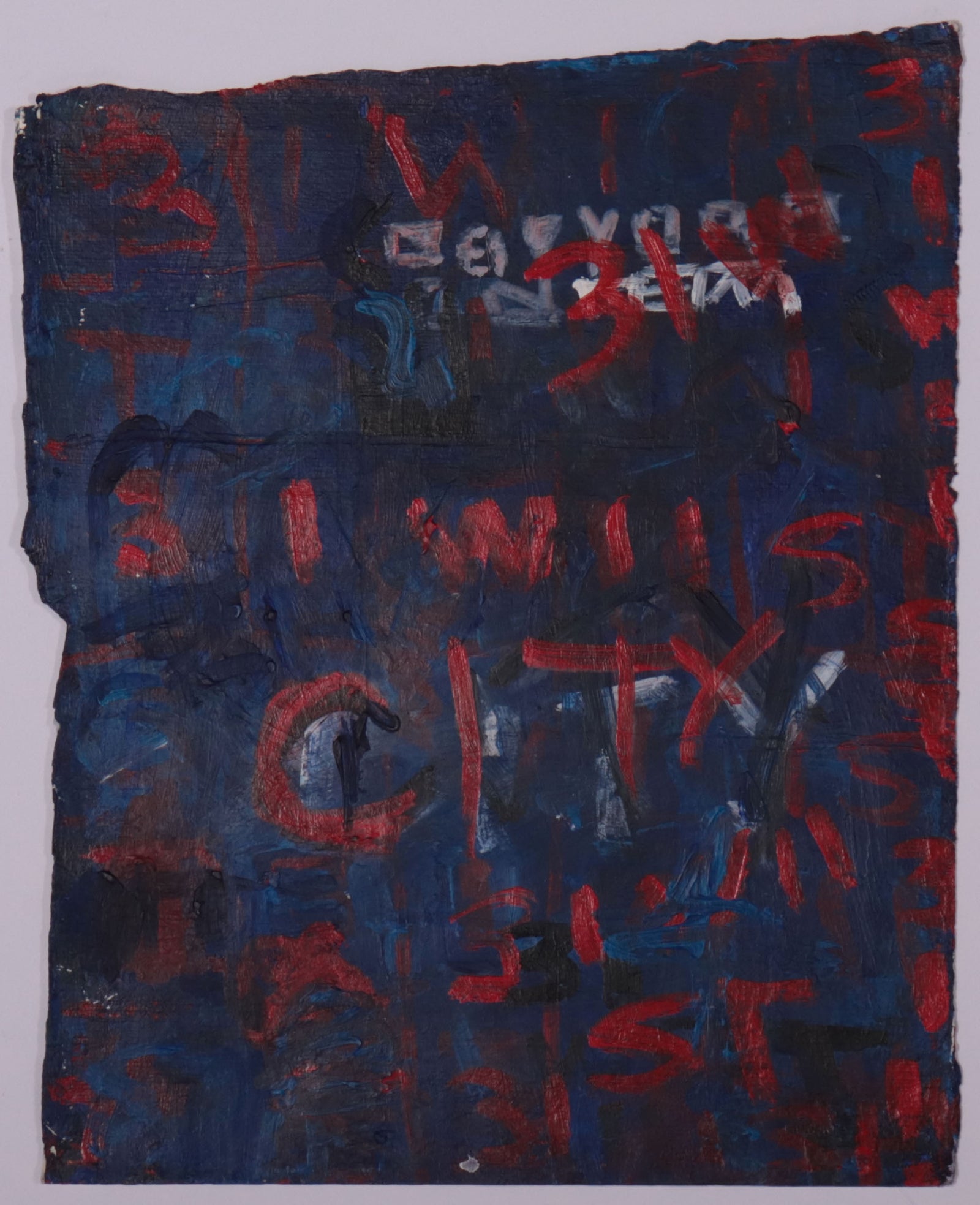 Abstract with Lettering <br>20th Century Acrylic <br><br>#C9767