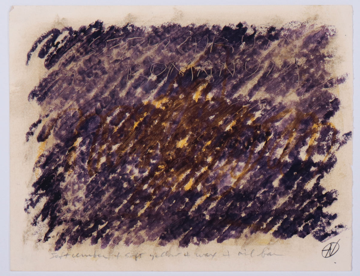 Abstract in Purple &amp; Yellow <br>20th Century Mixed Media <br><br>#C9771