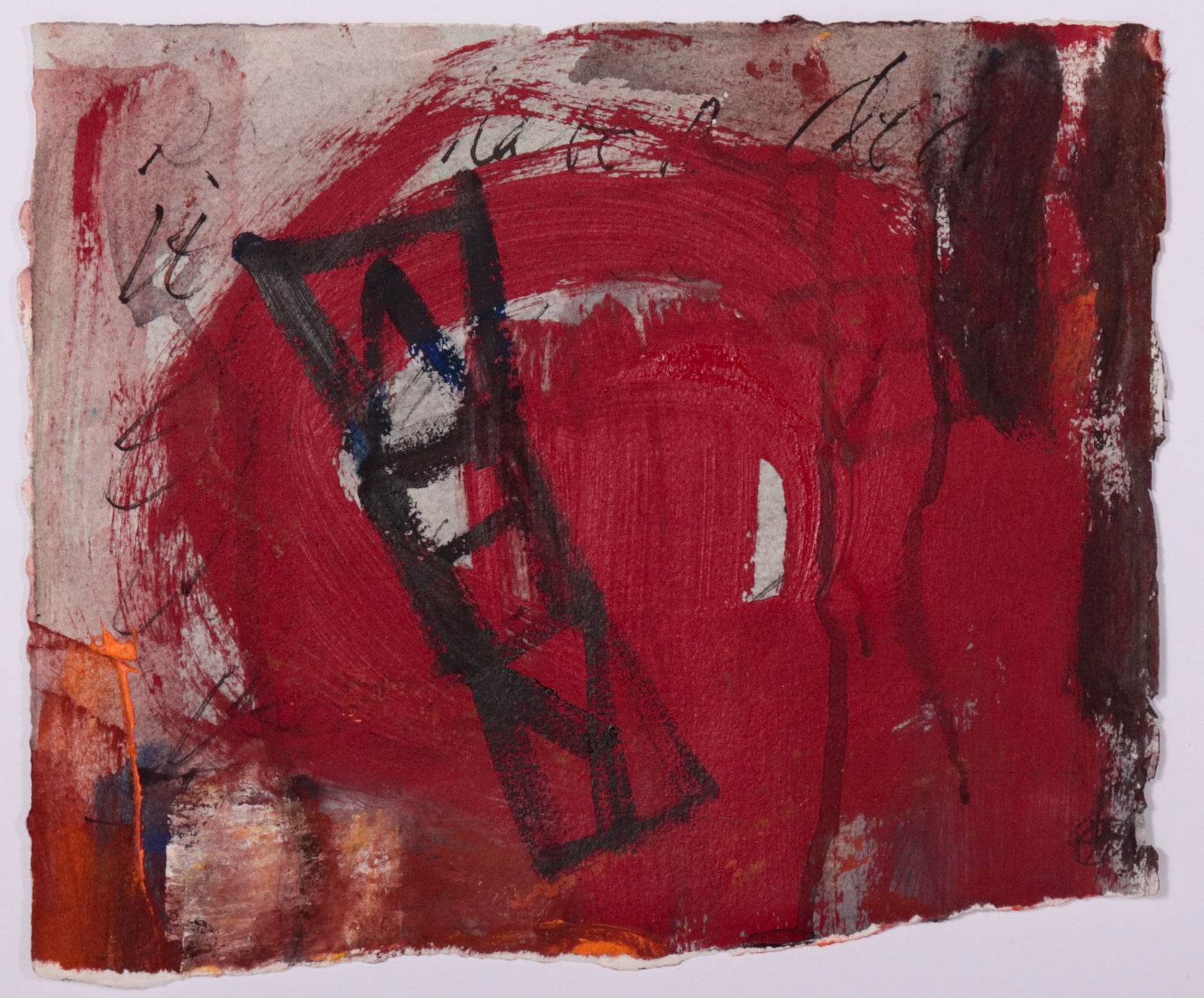 Bold Red Abstraction <br>20th Century Mixed Media <br><br>#C9775