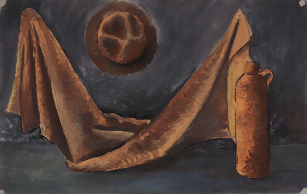 Moody Still Life with Drapery <br>Mid Century Gouache <br><br>#C9784