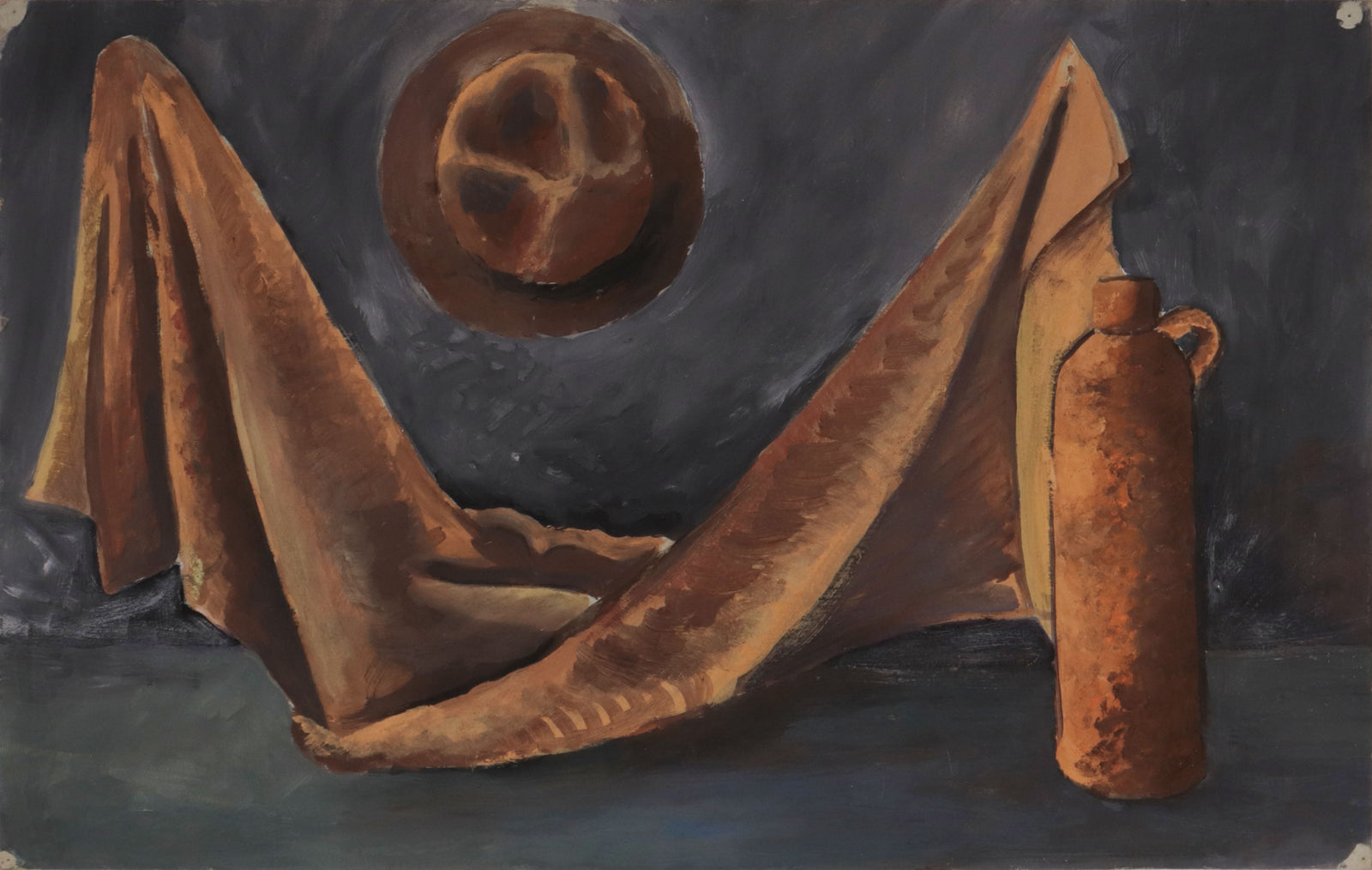 Moody Still Life with Drapery <br>Mid Century Gouache <br><br>#C9784
