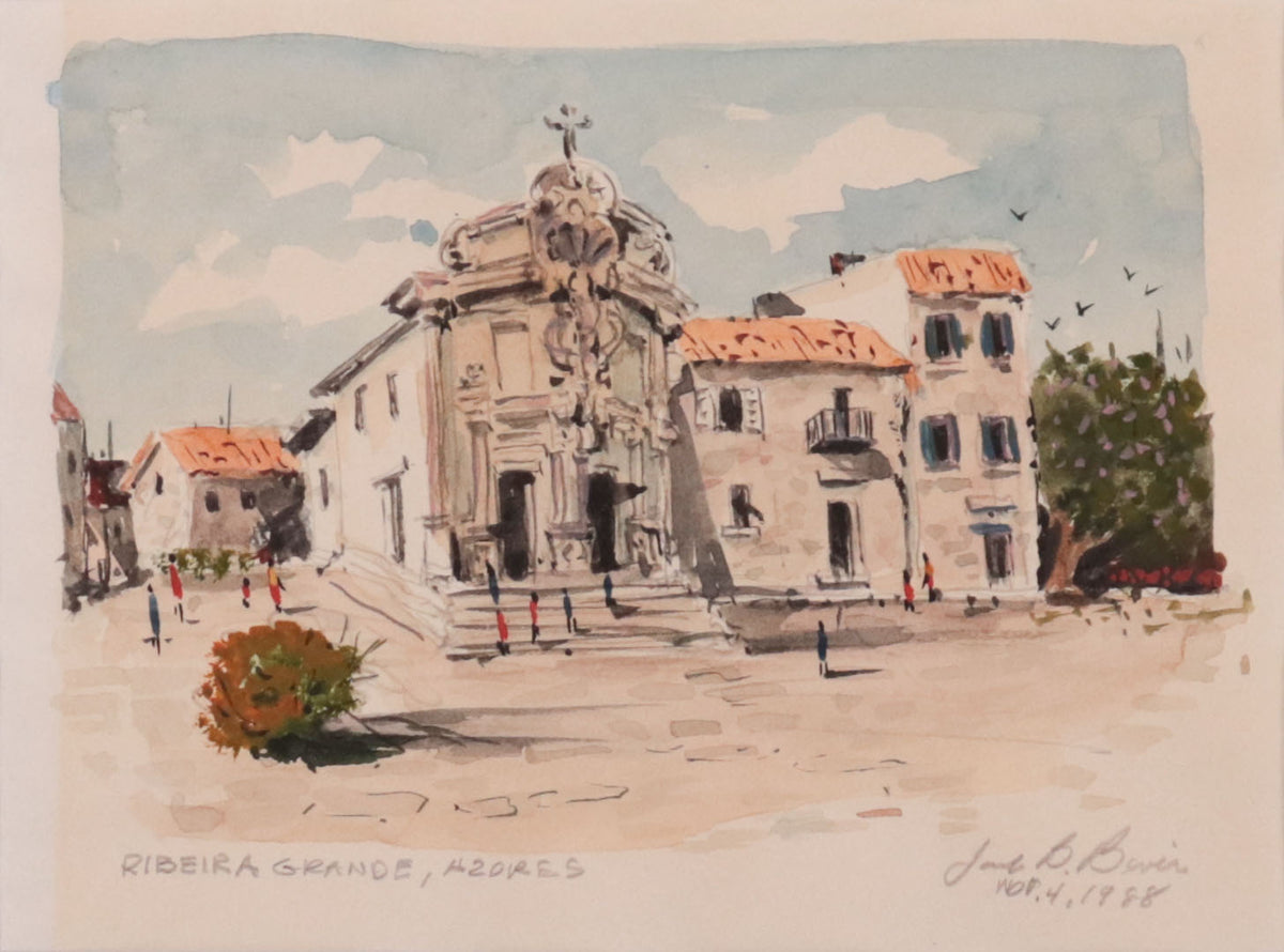 <i>Ribeira Grande, Azores</i> <br>1988 Gouache <br><br>#C9785
