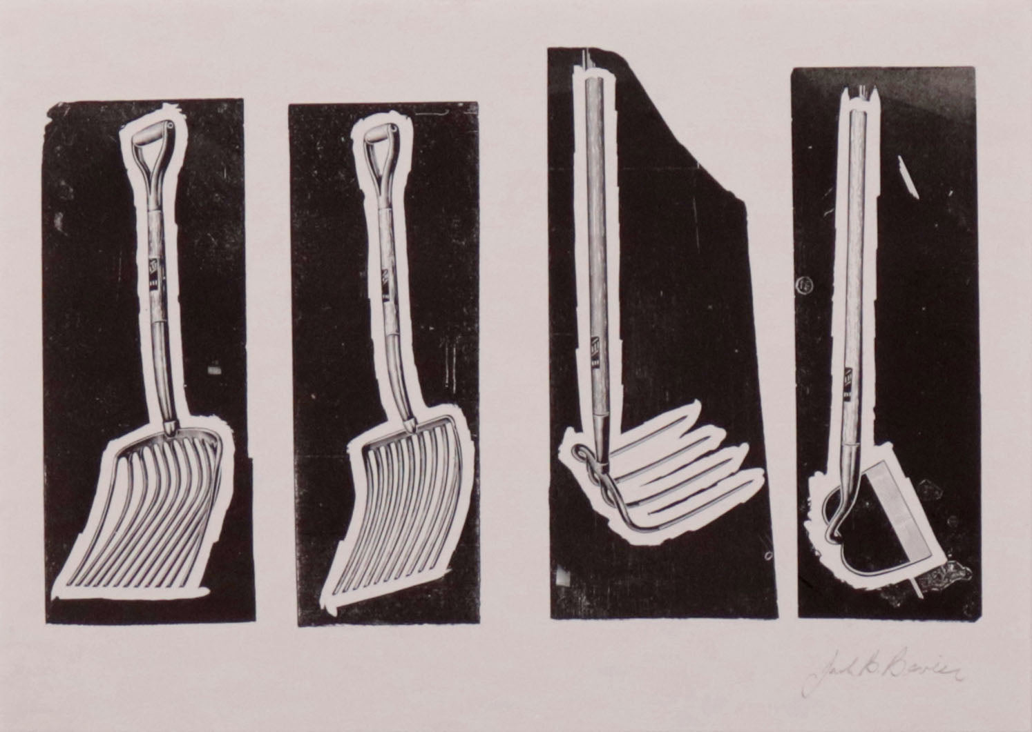 <i>Four Forks</i> <br>Mid Century Woodcut <br><br>#C9787