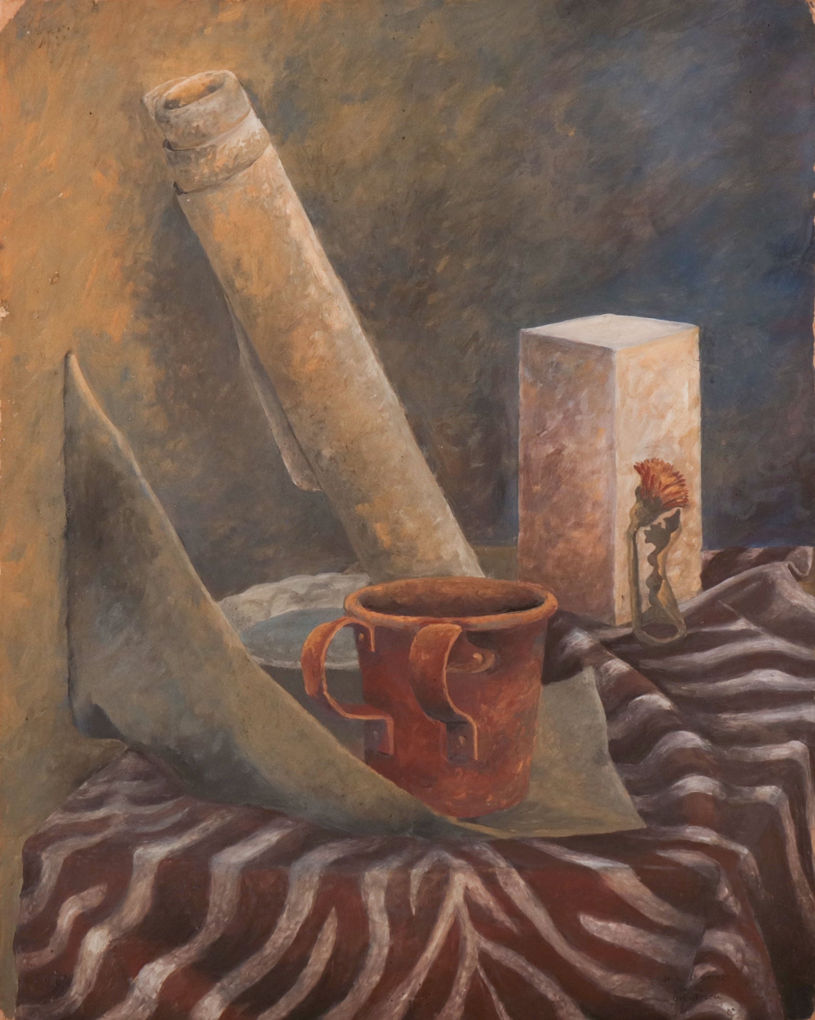 Muted Modernist Still Life <br>Mid Century Oil <br><br>#C9801