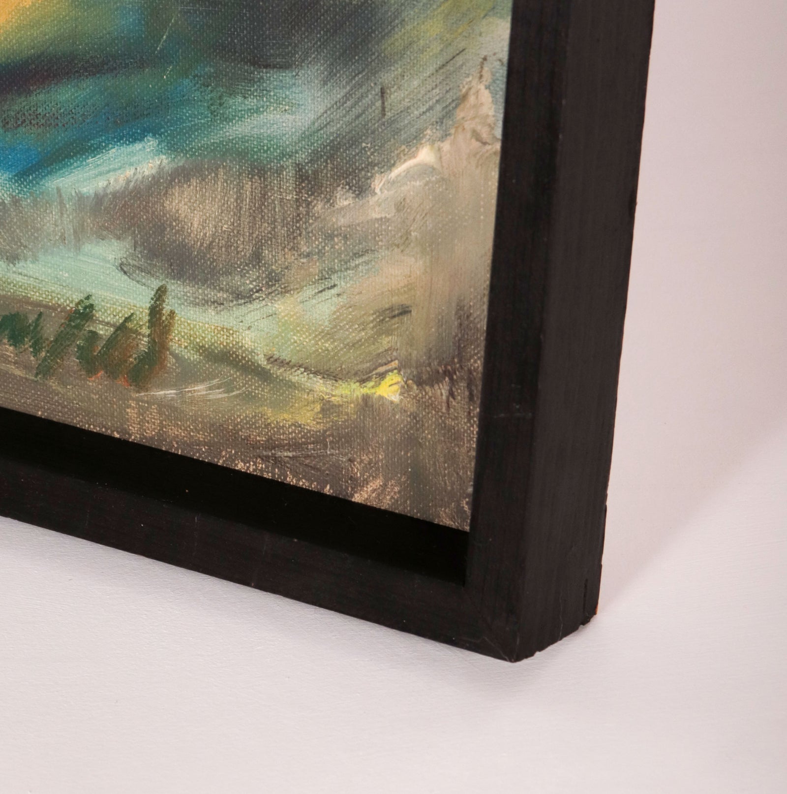 Green Abstracted Seascape <br>Mid 20th Century Oil <br><br>C9803