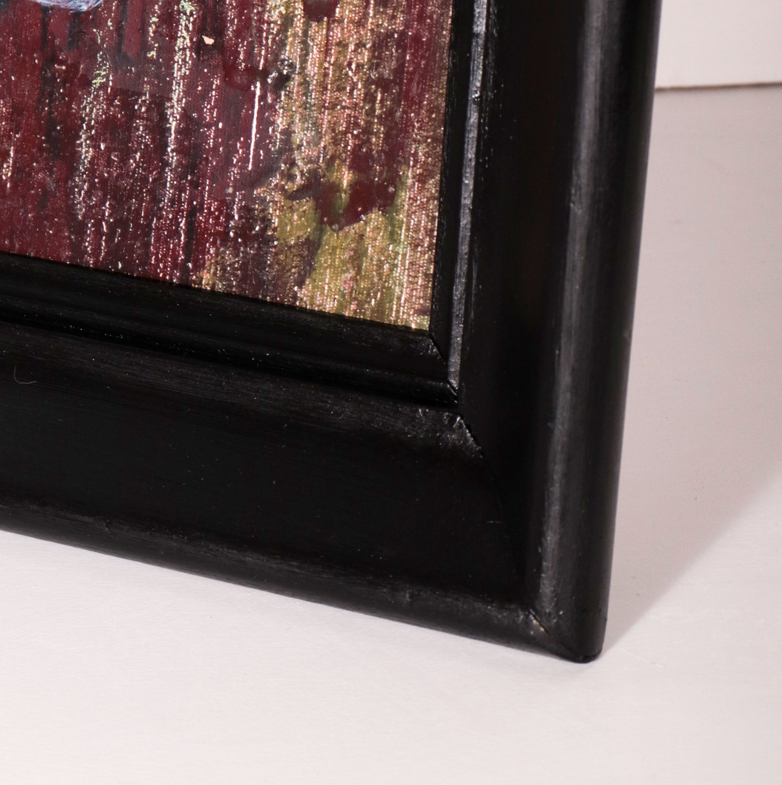 Abstract with White Organic Shape <br>1980s Oil <br><br>C9809