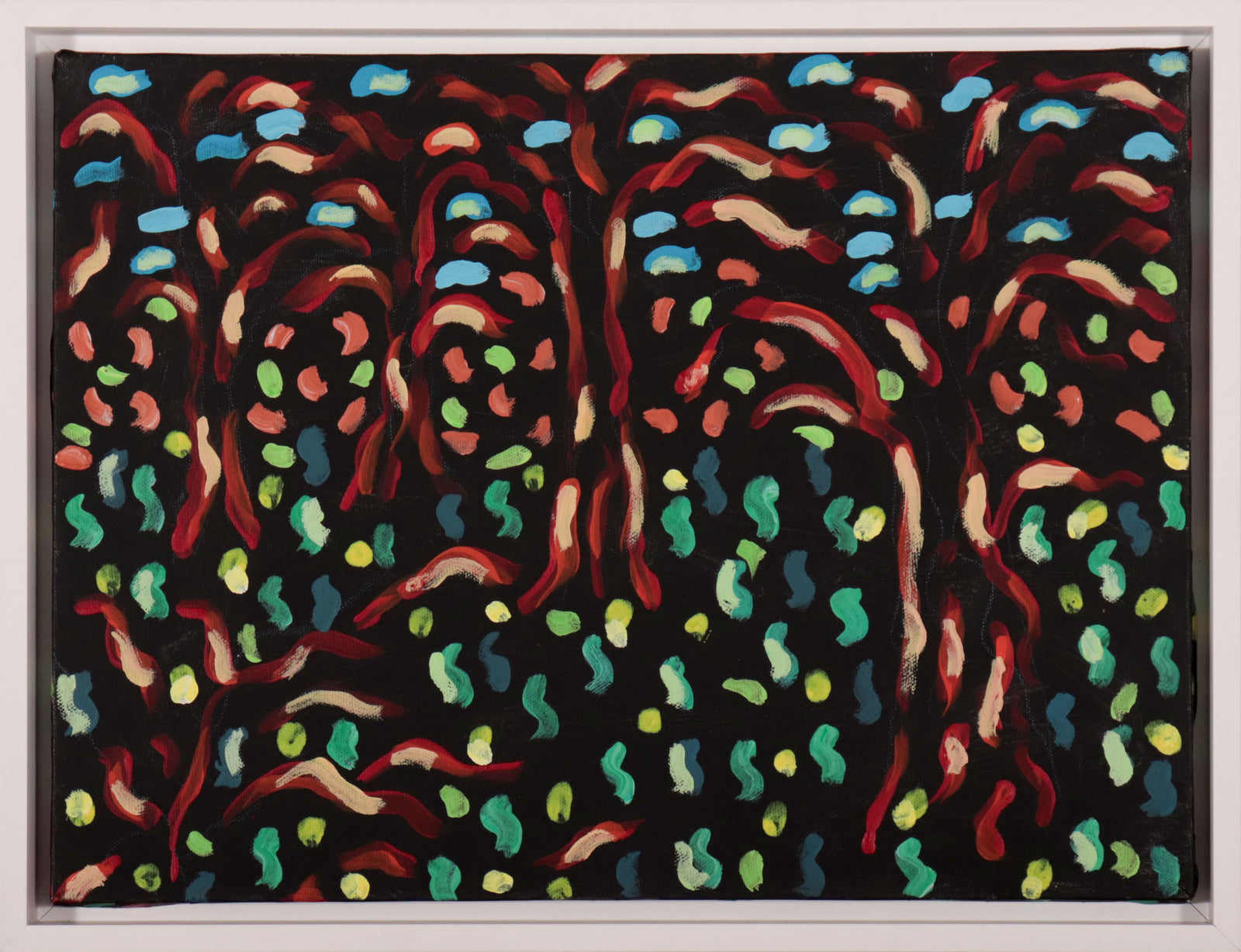 Abstracted Landscape with Black Background <br>2001 Acrylic on Canvas <br><br>C9814