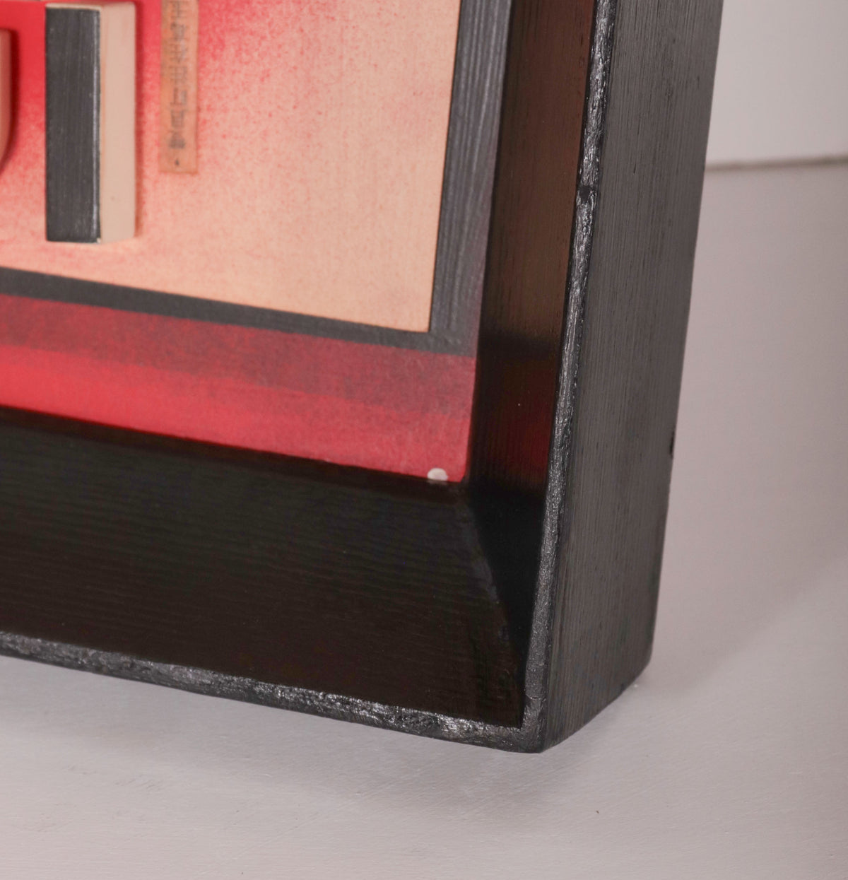 Red Abstract with Black Lettering <br>1960 Mixed Media <br><br>C9828