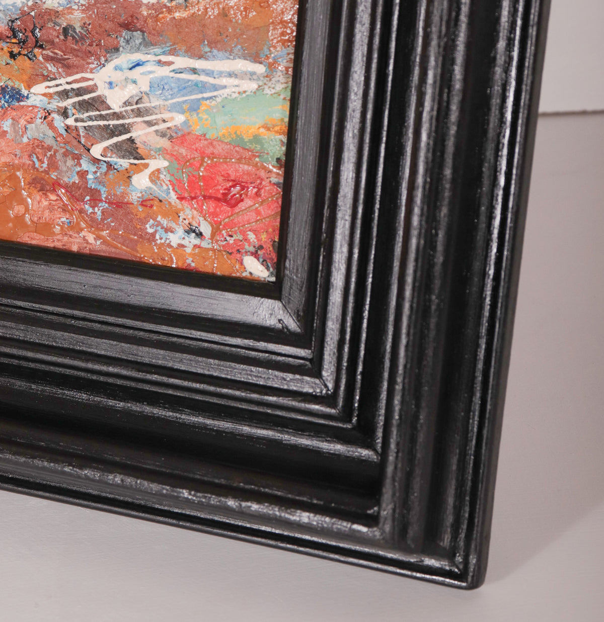 Textured Abstracted People Scene <br>1960 Oil <br><br>C9830