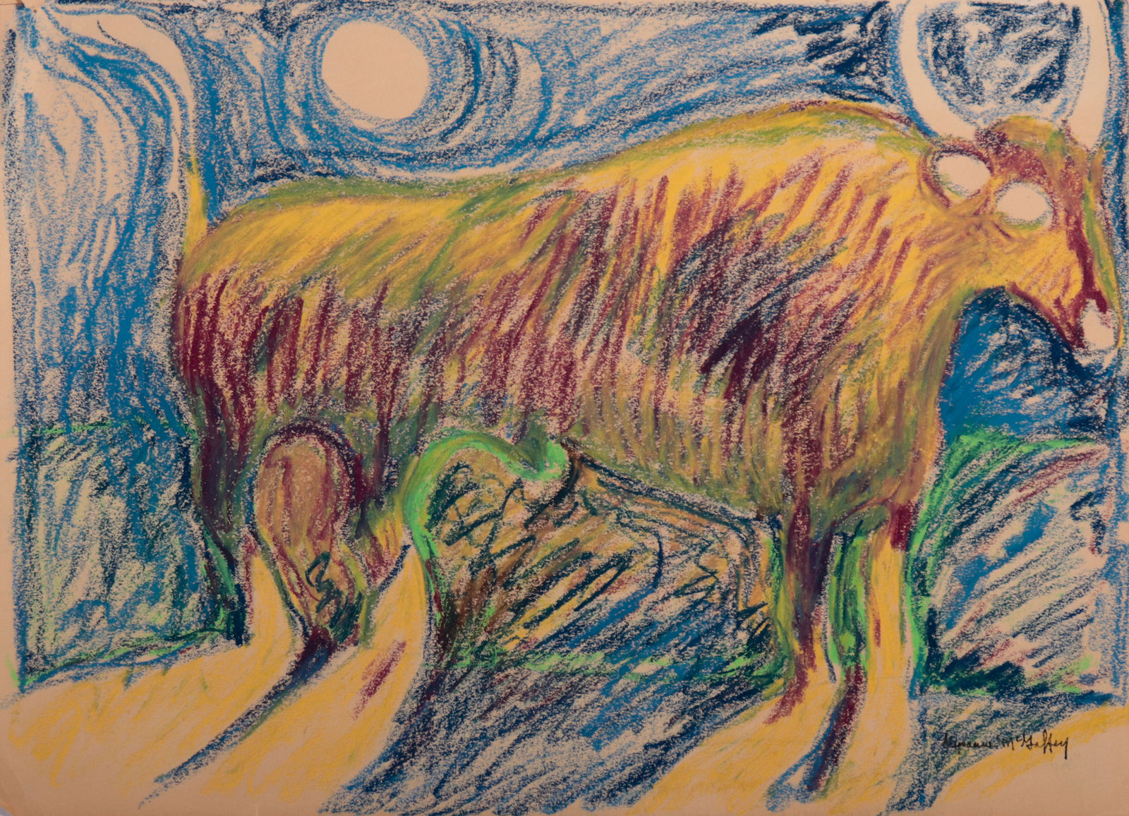 Bull & Moon <br>20th Century Pastel <br><br>#C9988