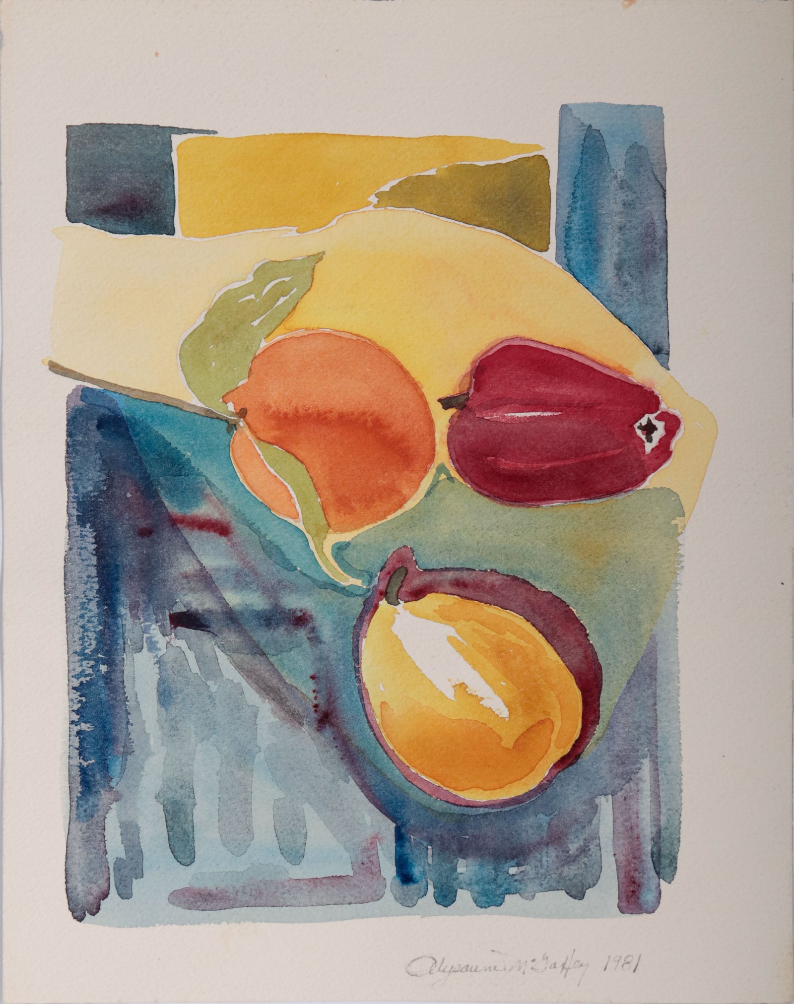 Dreamy Teapot Still Life <br>1981 Watercolor <br><br>#C9992