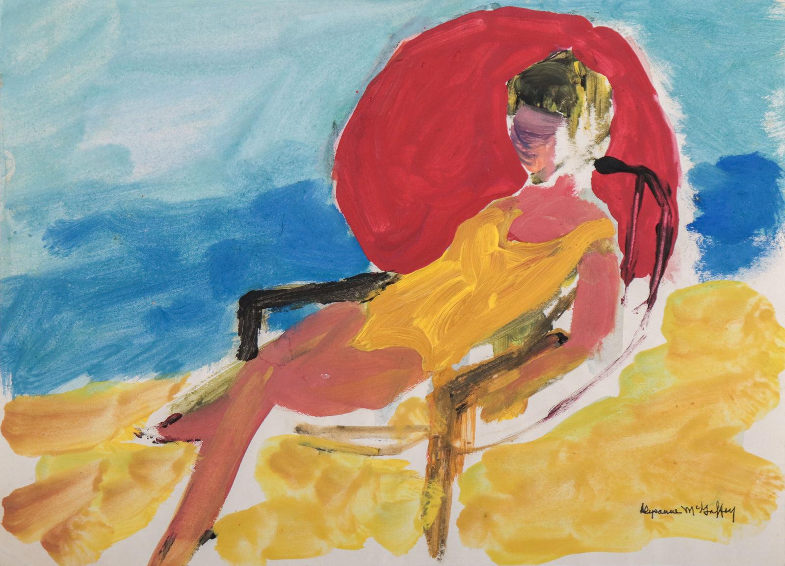 Bay Area Figurative Reclining Figure <br>20th Century Distemper <br><br>#C9994