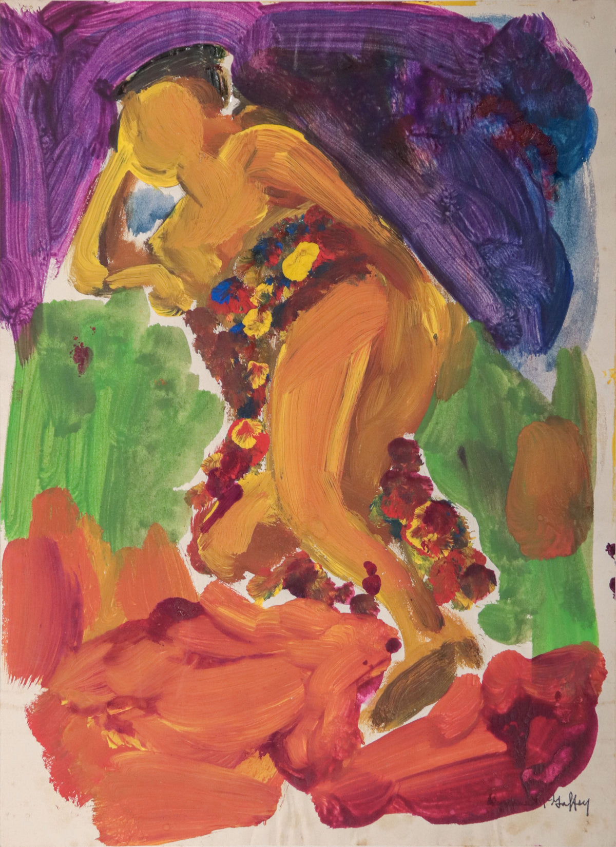 Bay Area Figurative Reclining Figure <br>20th Century Distemper <br><br>#C9996