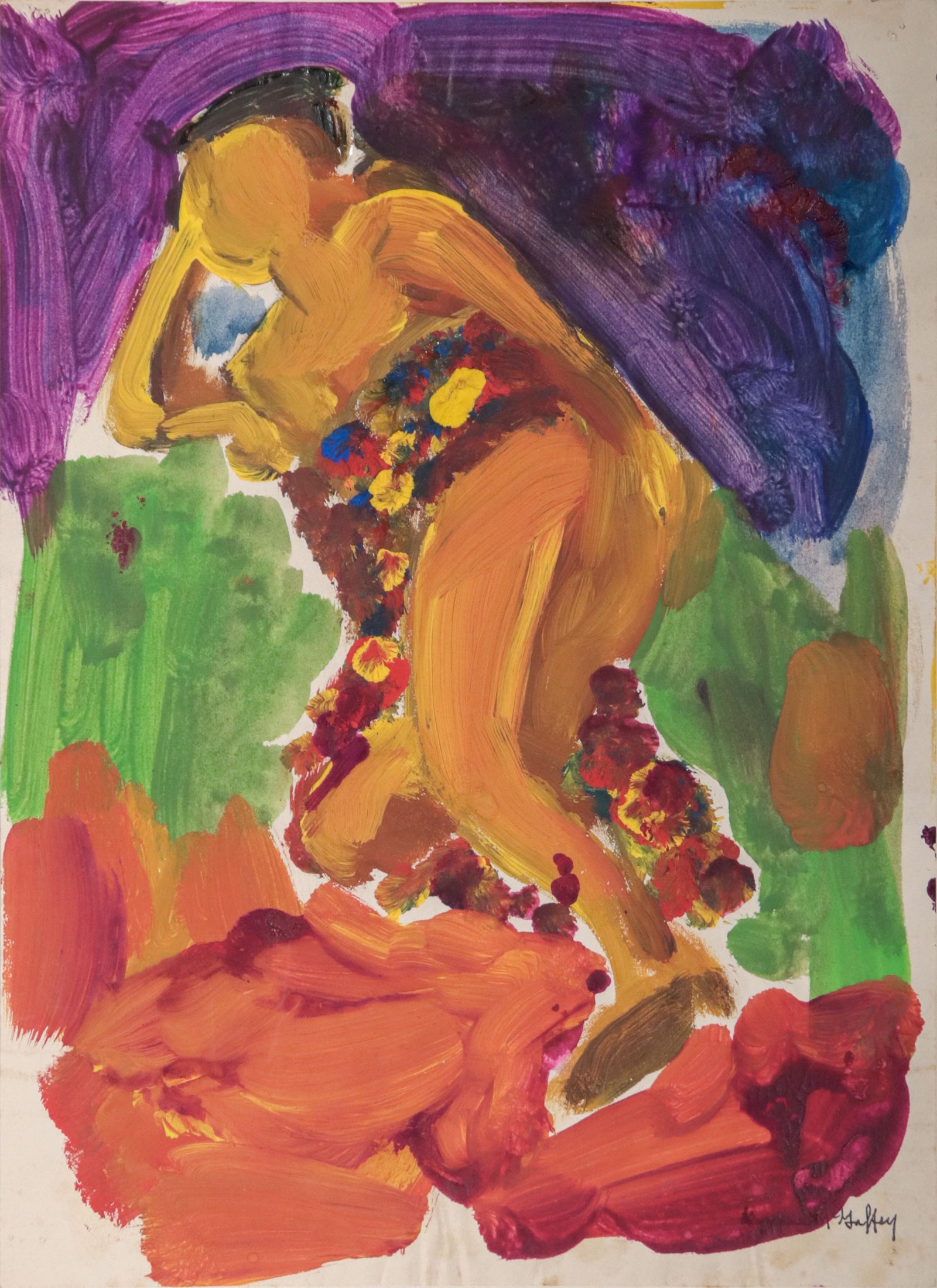 Bay Area Figurative Reclining Figure <br>20th Century Distemper <br><br>#C9996