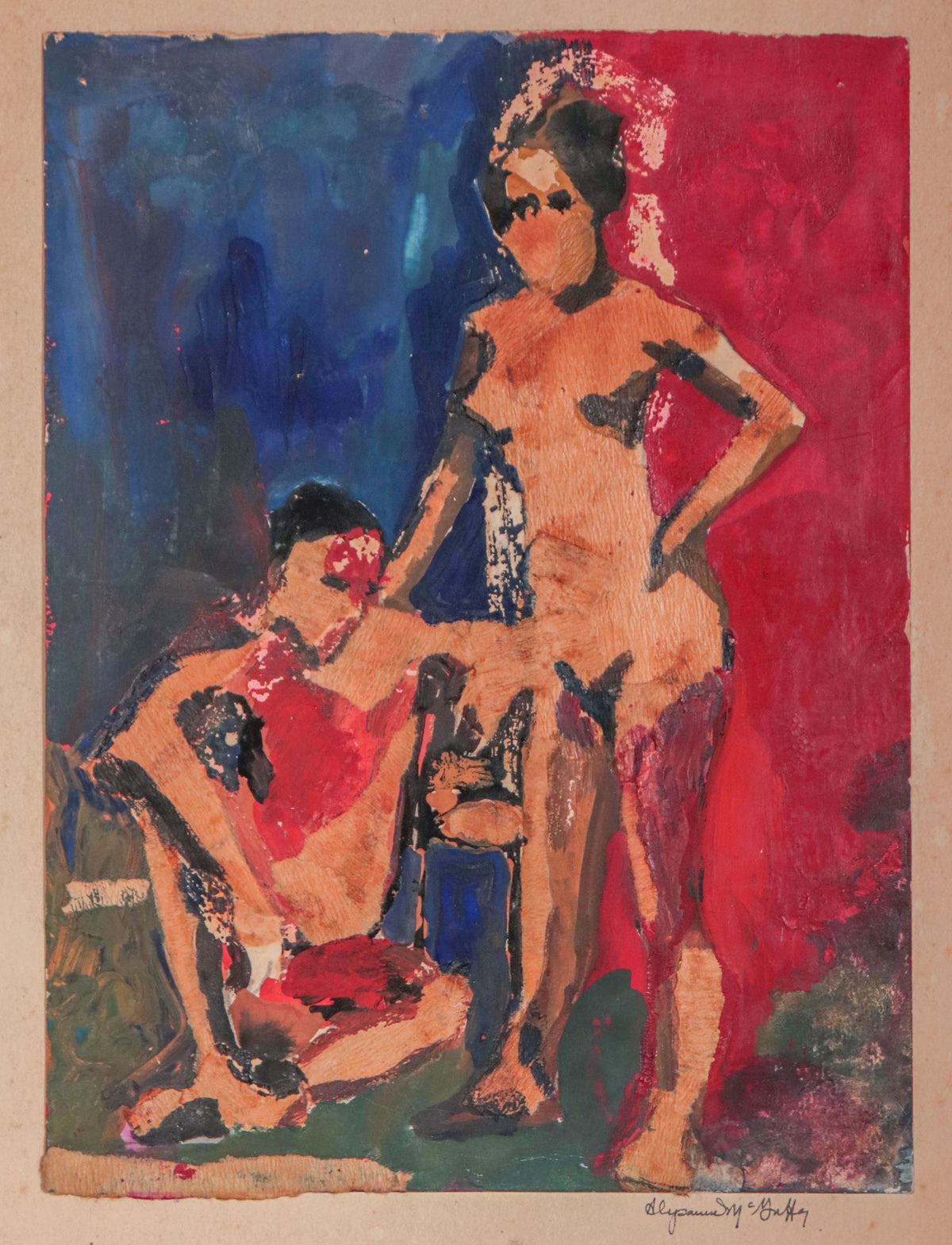 Bay Area Figurative Pair <br>20th Century Monotype &amp; Collage <br><br>#C9997