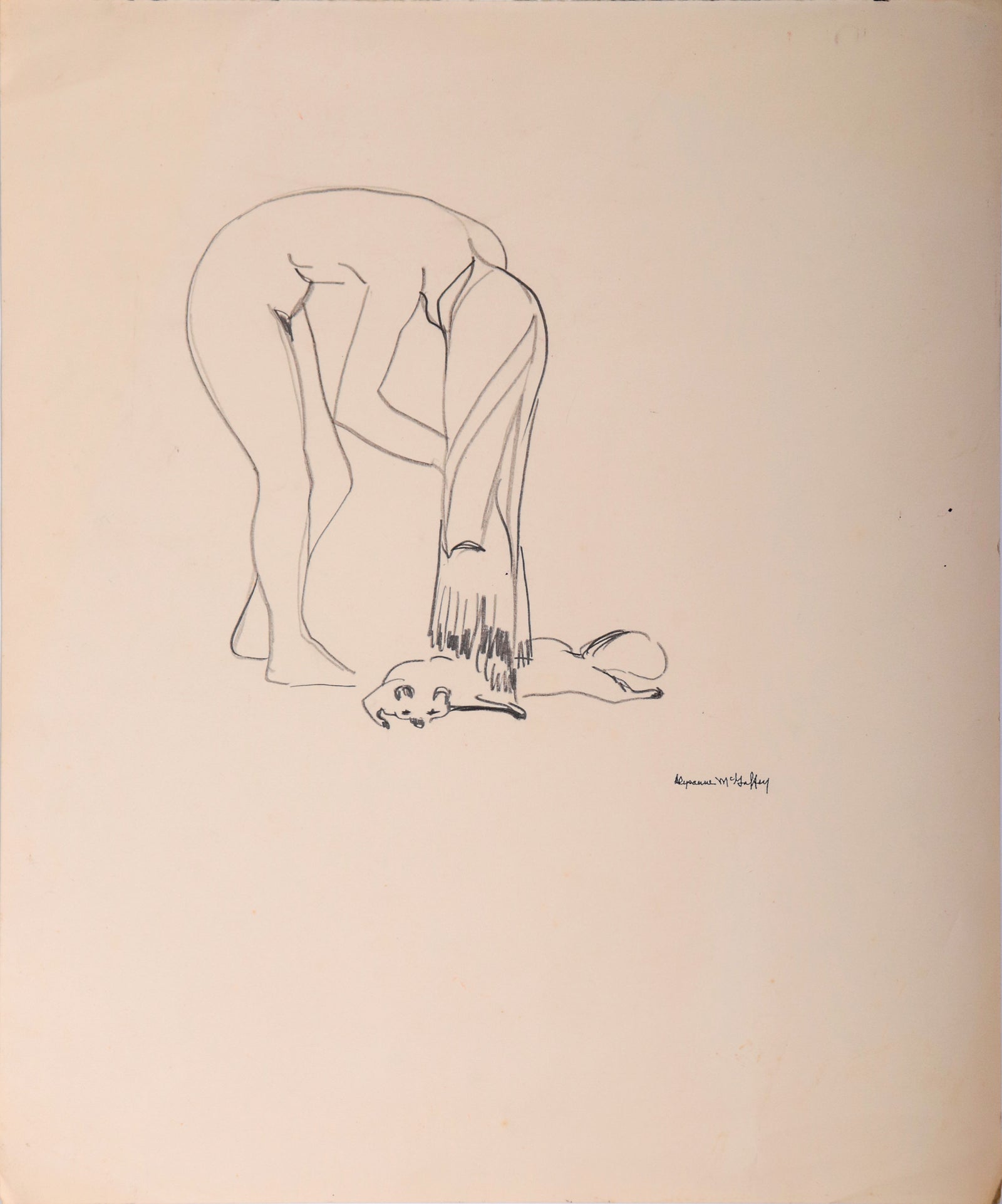 Figure with Fox <br>20th Century Graphite <br><br>#C9998