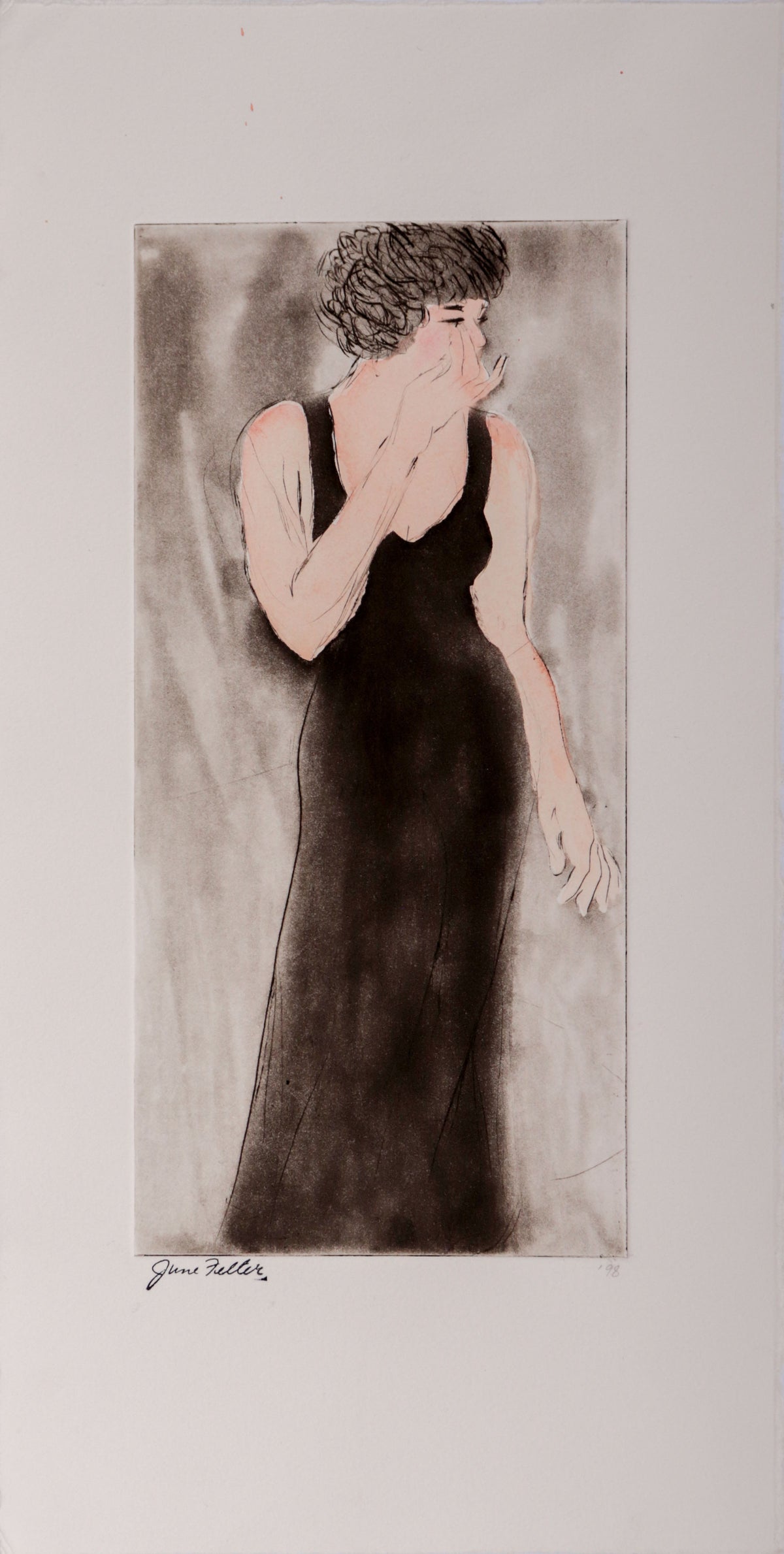 Elegant Woman <br>1998 Watercolor &amp; Charcoal <br><br>#D0012