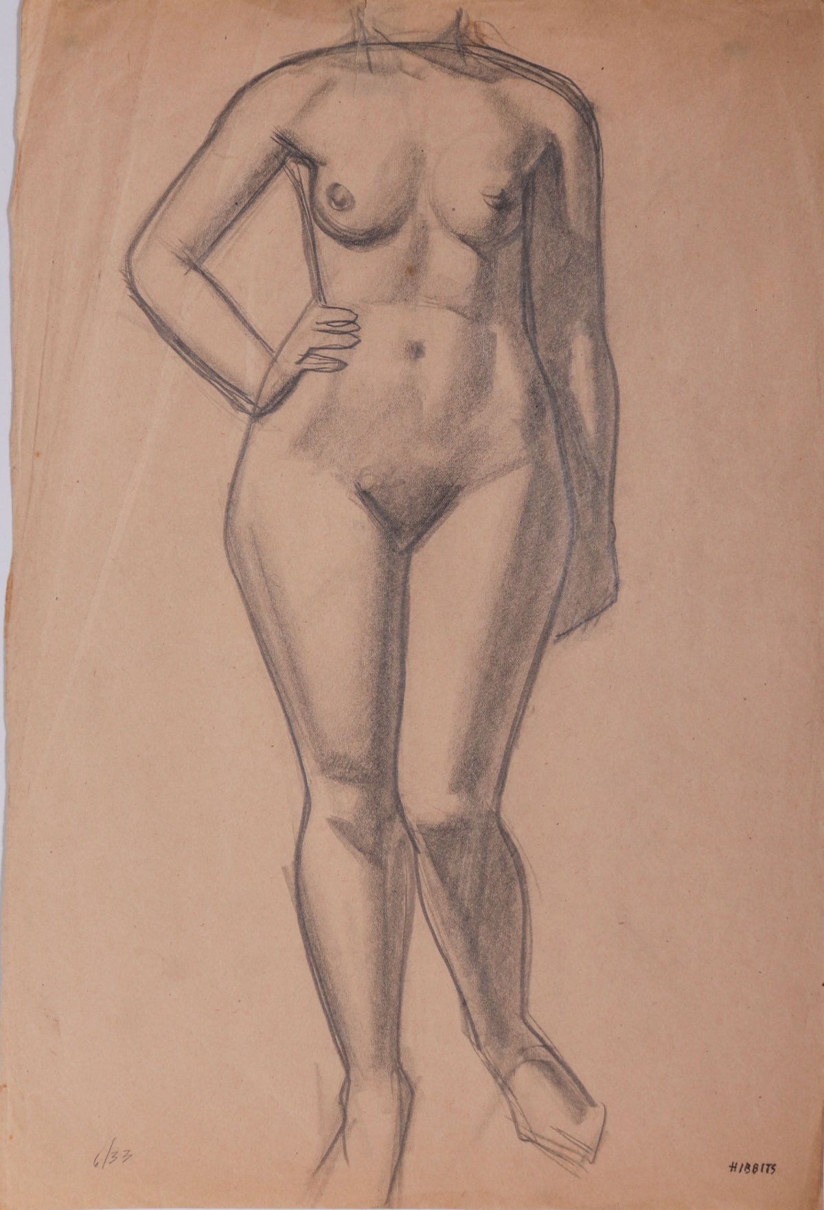 Contrapposto Nude Study <br>1933 Graphite <br><br>#D0029