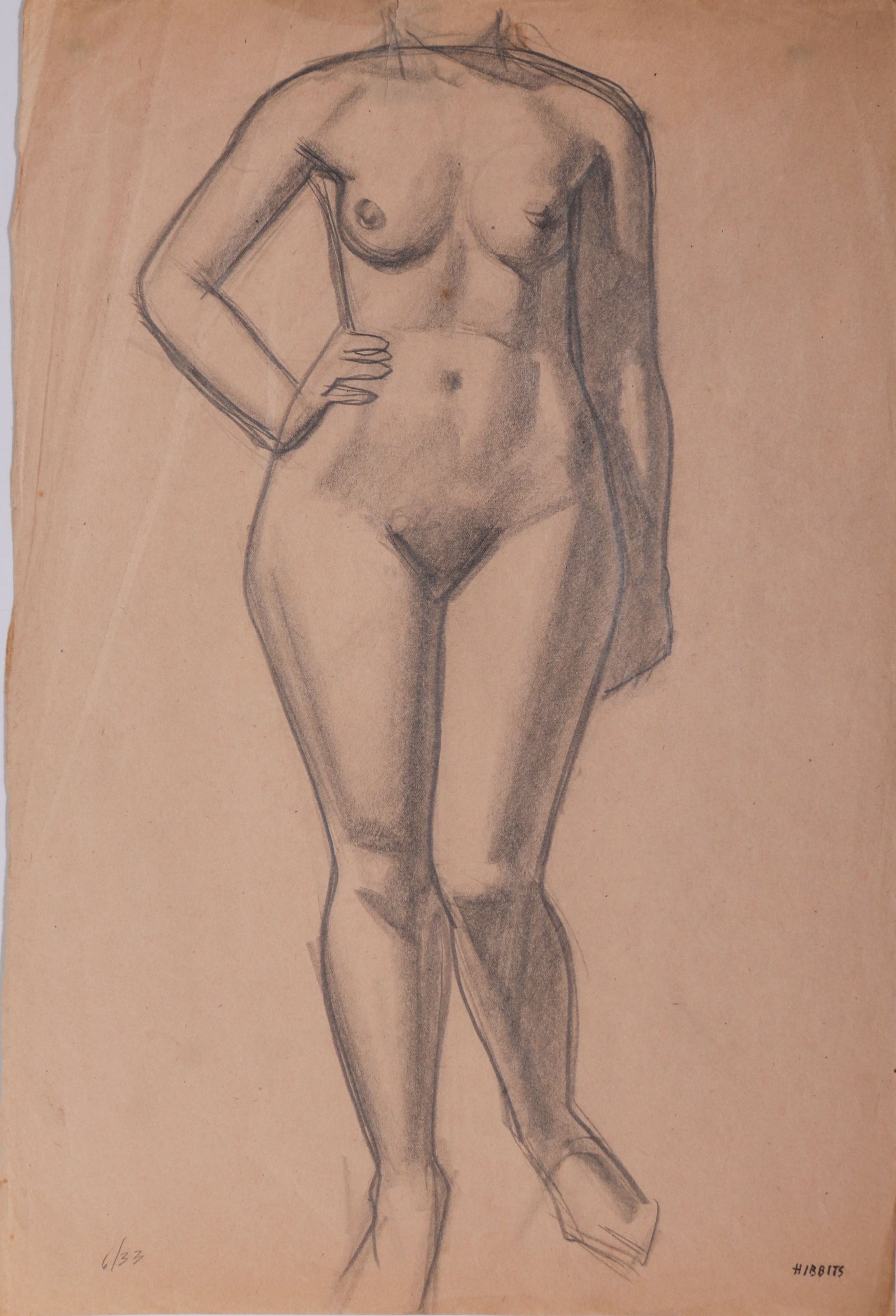Contrapposto Nude Study <br>1933 Graphite <br><br>#D0029
