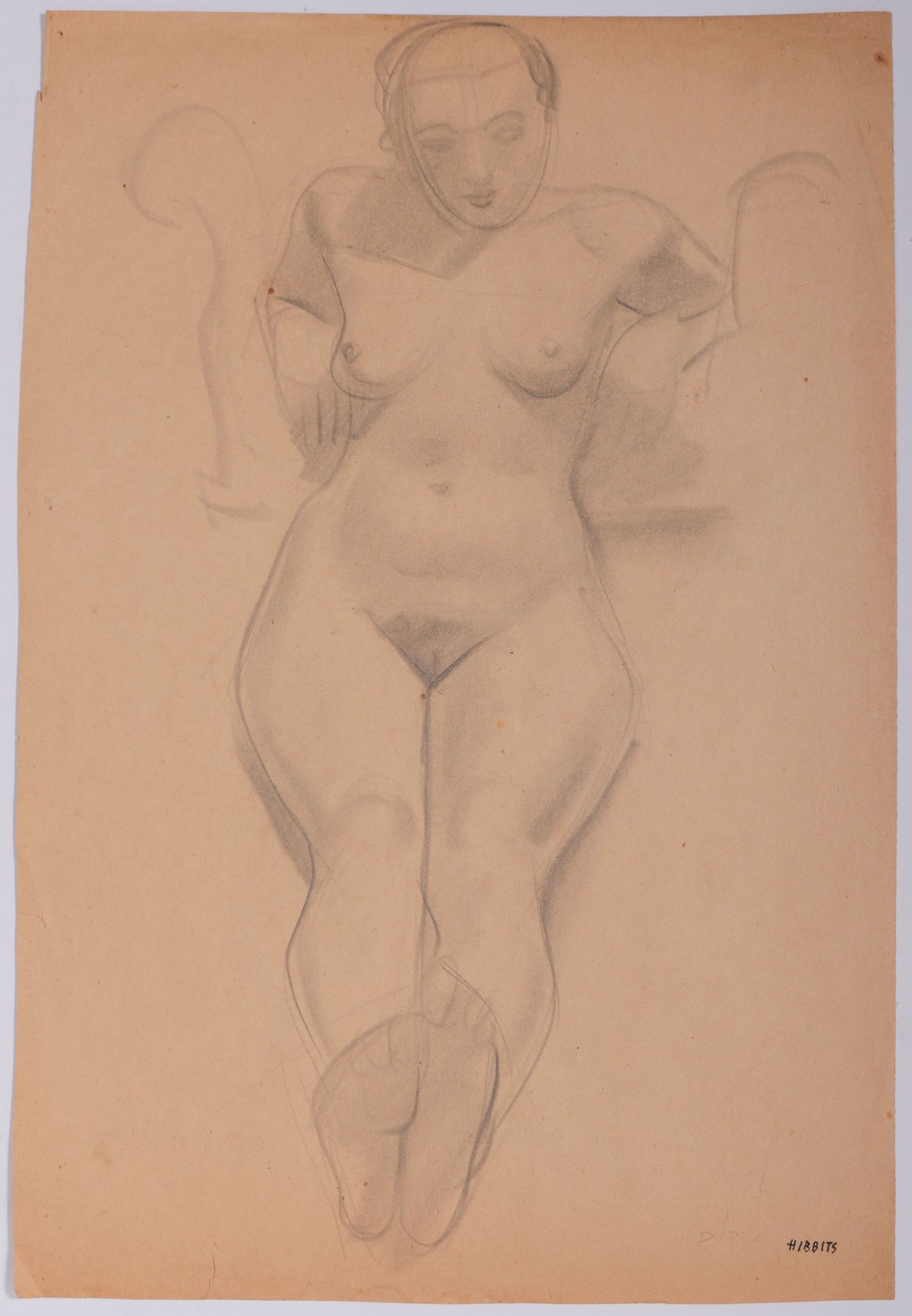 Resting Female Nude <br>1934 Graphite <br><br>#D0033
