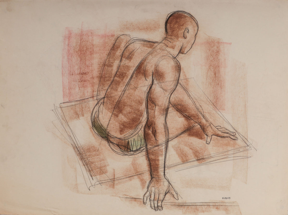 Seated Male Figure <br>1961 Pastel <br><br>#D0039