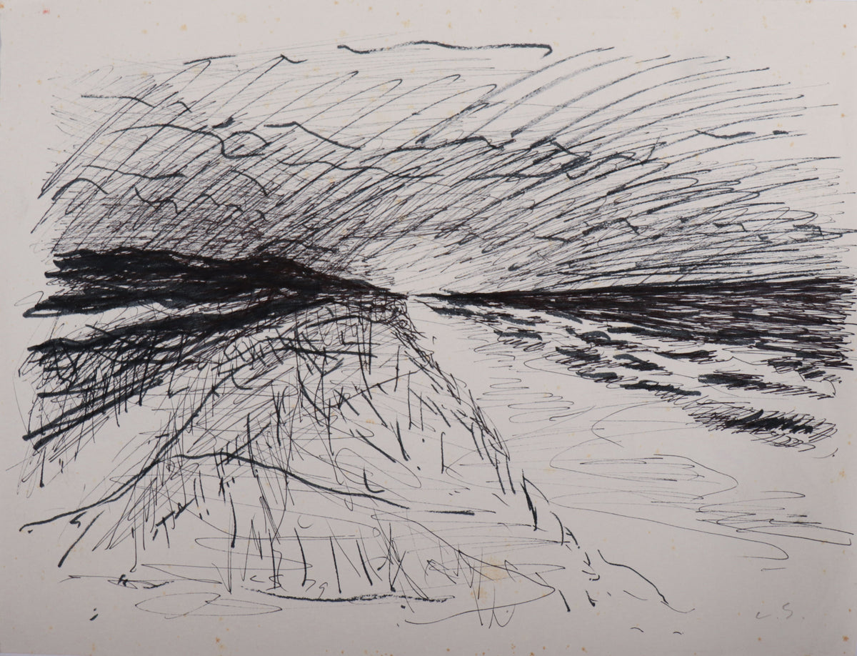 Monochrome Abstracted Roadway <br>1979 Ink &amp; Marker <br><br>#D0049