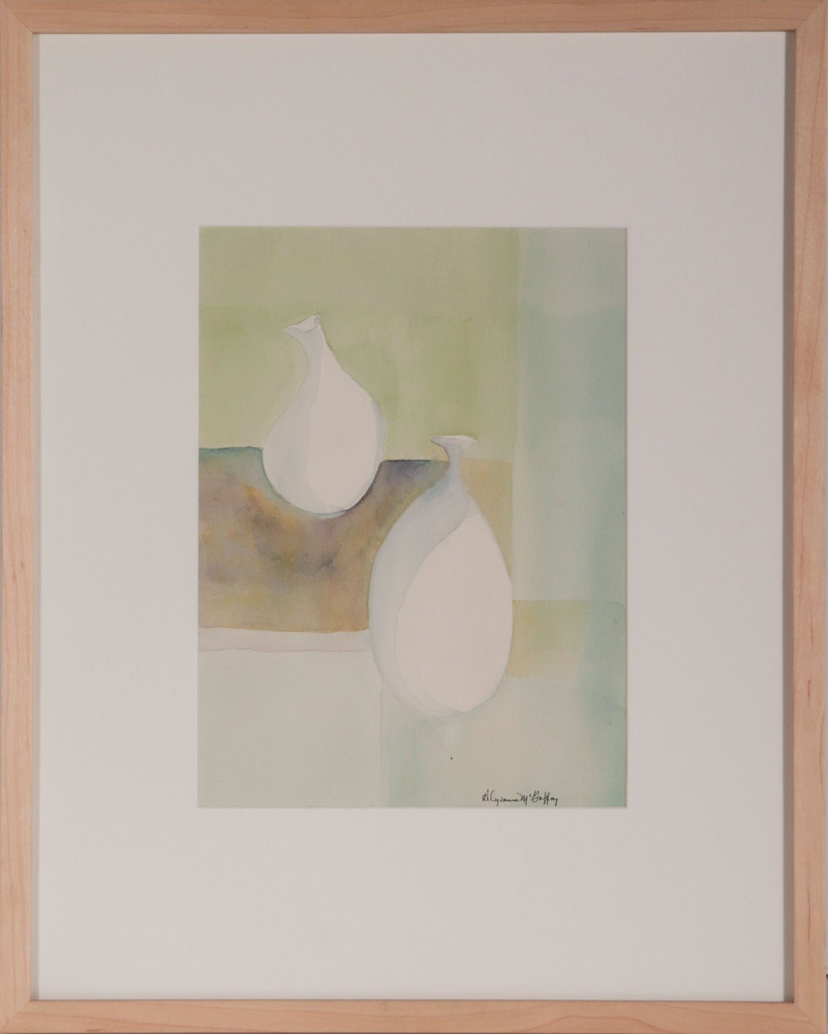 Dreamy Vessel Still Life <br>20th Century Watercolor <br><br>#D0132
