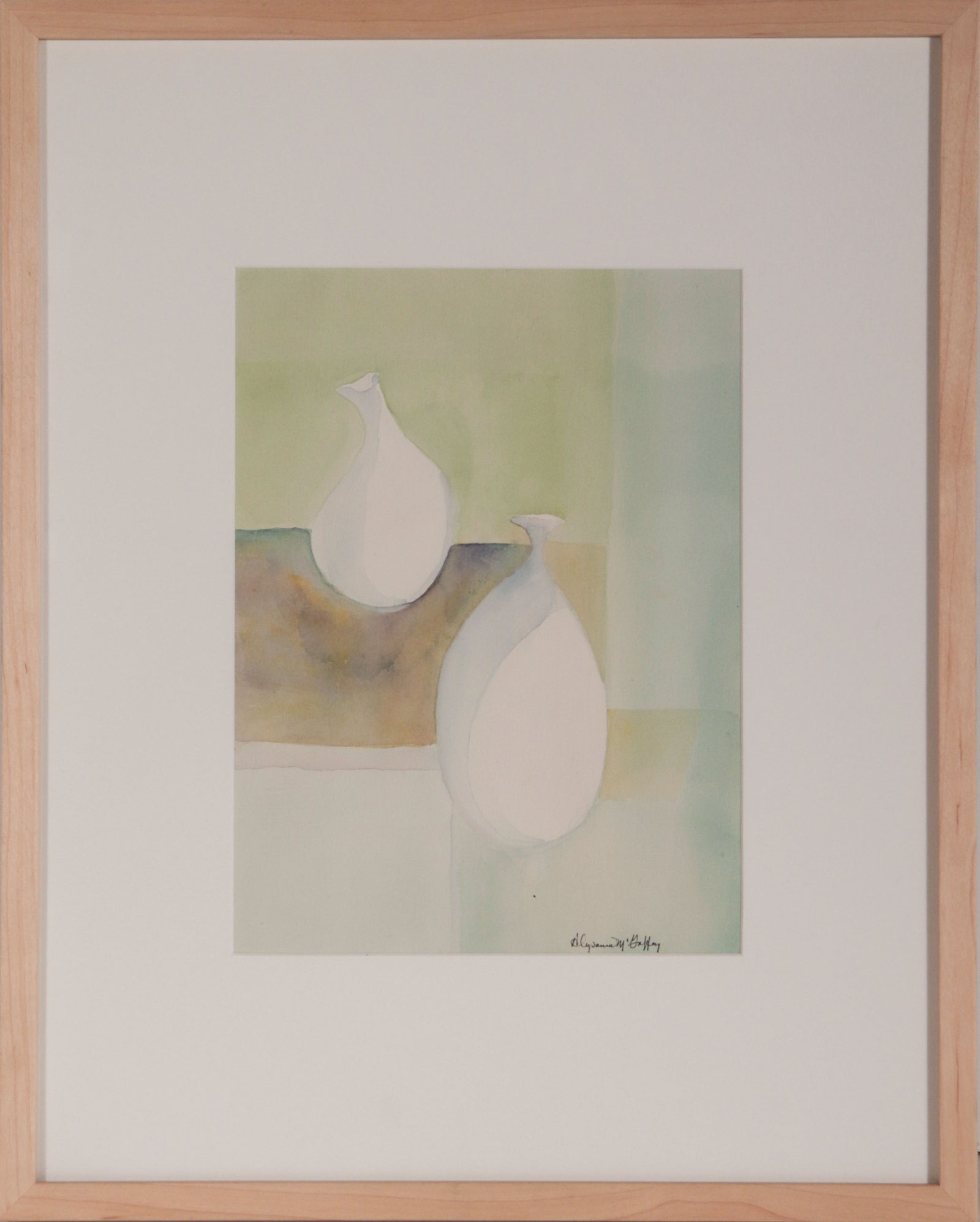 Dreamy Vessel Still Life <br>20th Century Watercolor <br><br>#D0132