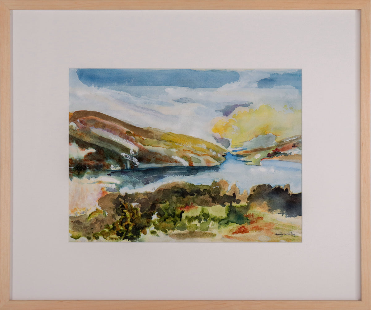 Colorful Rocky Coastal Scene <br>20th Century Watercolor <br><br>#D0138