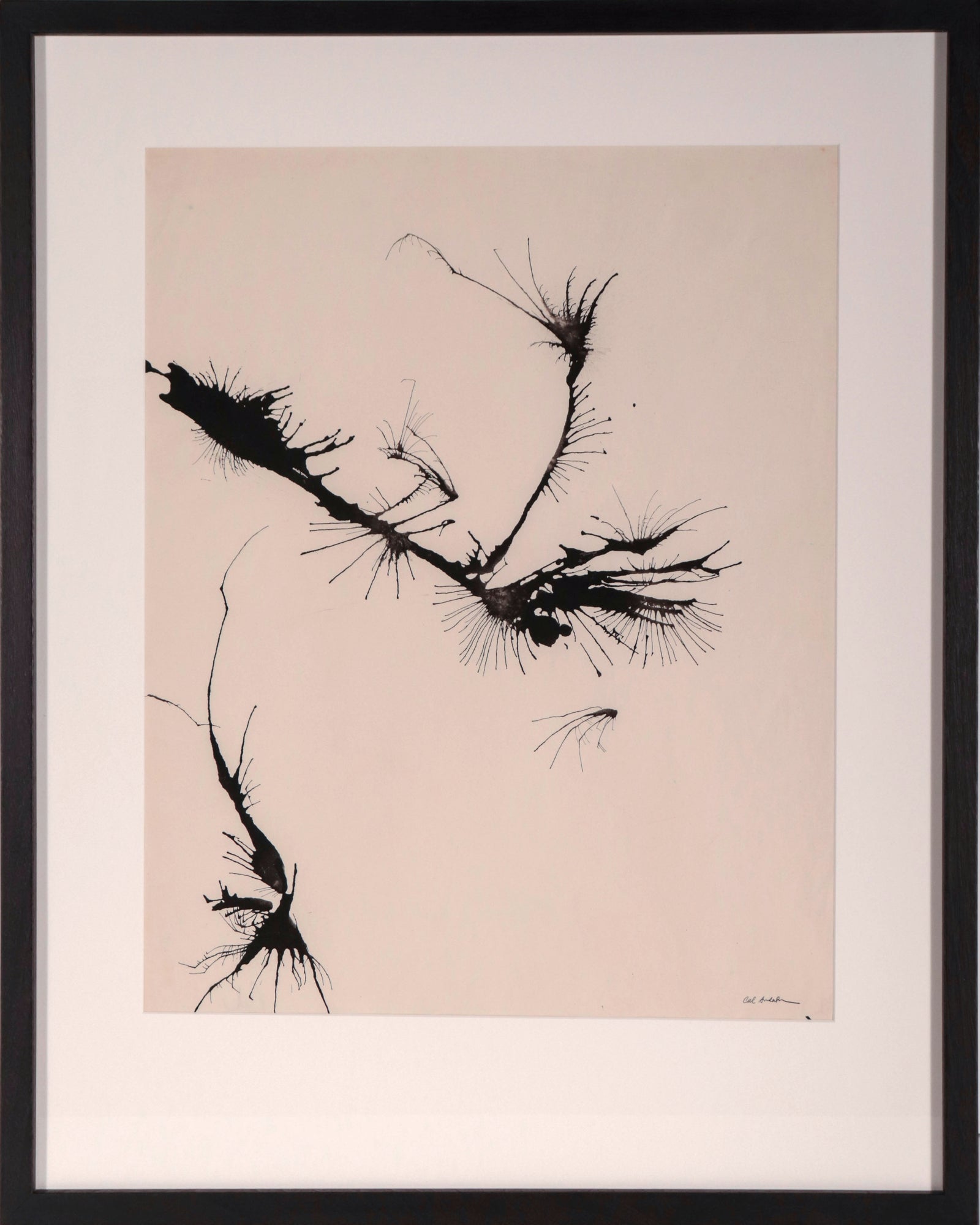 Fluid Monochrome Abstract I <br> Early 1950s Ink <br><br>#D0154