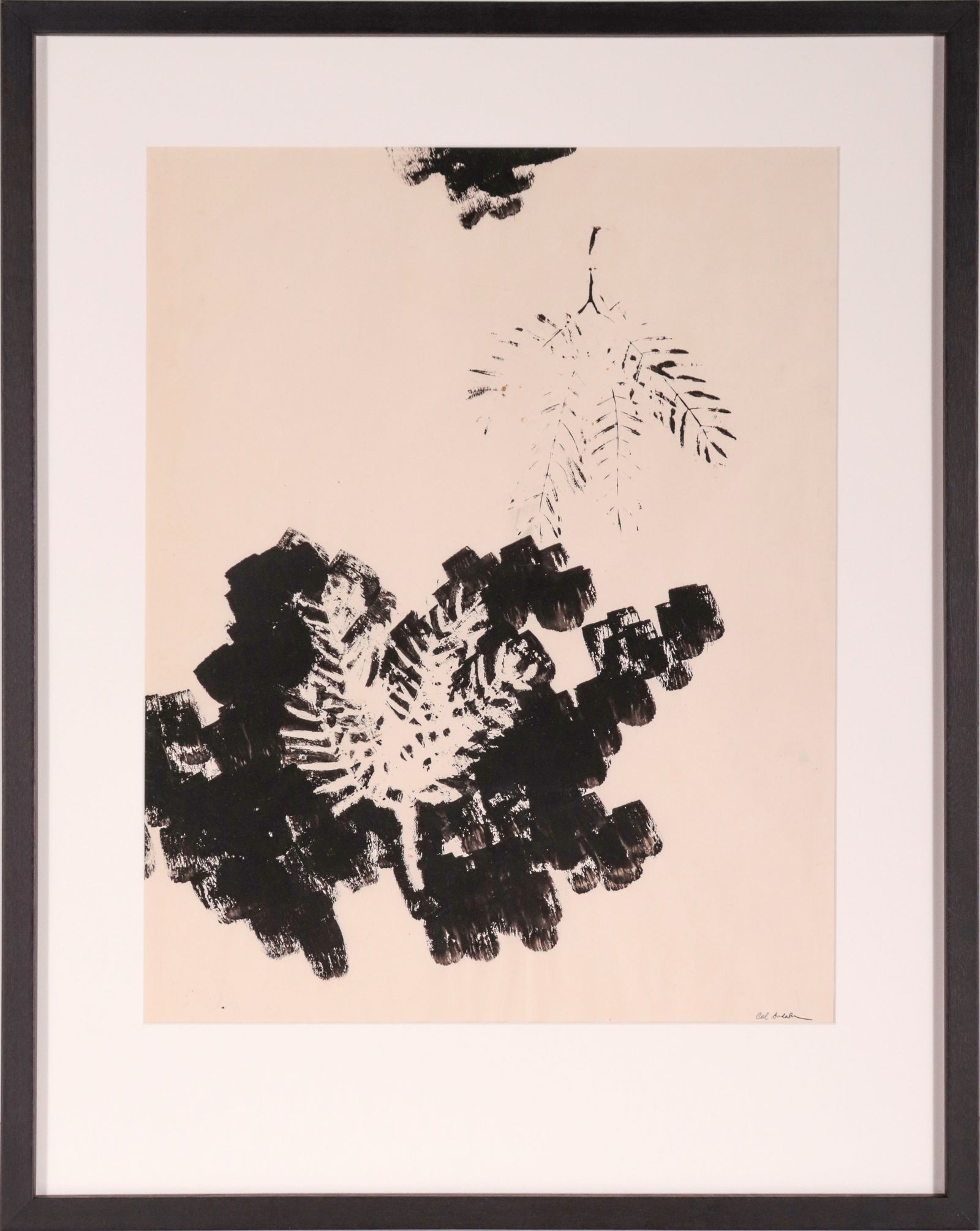 Fluid Monochrome Abstract II<br> Early 1950s Ink <br><br>#D0156