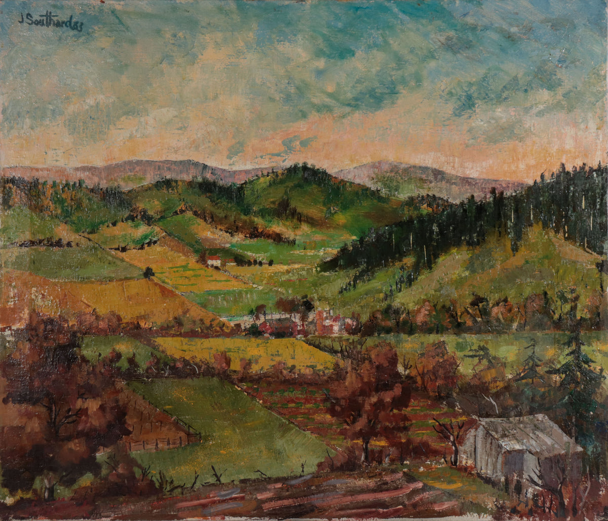 Dreamy California Landscape <br>1983 Oil <br><br>#D0175