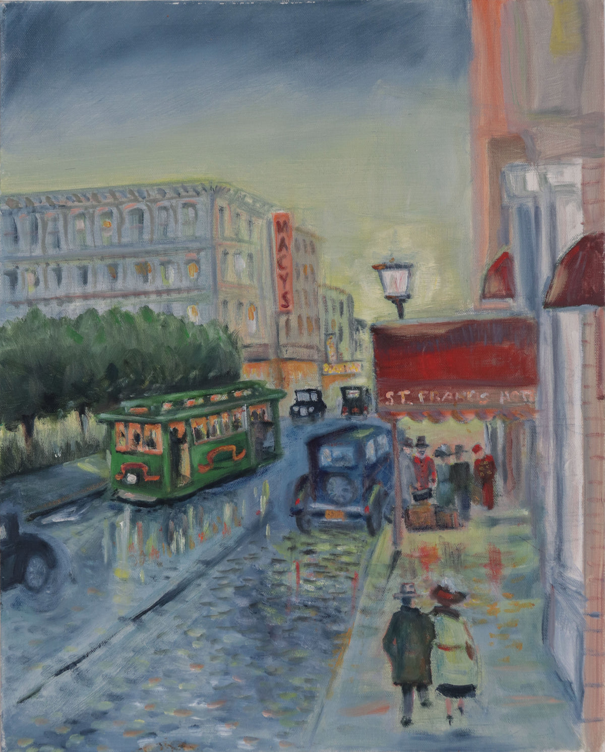 Scene of the St Francis Hotel, San Francisco <br>20th Century Oil <br><br>#D0181